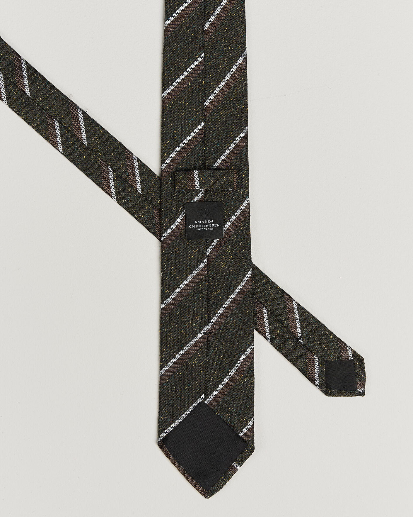 Mies | Solmiot | Amanda Christensen | Silk Bourette Striped 8cm Tie Green