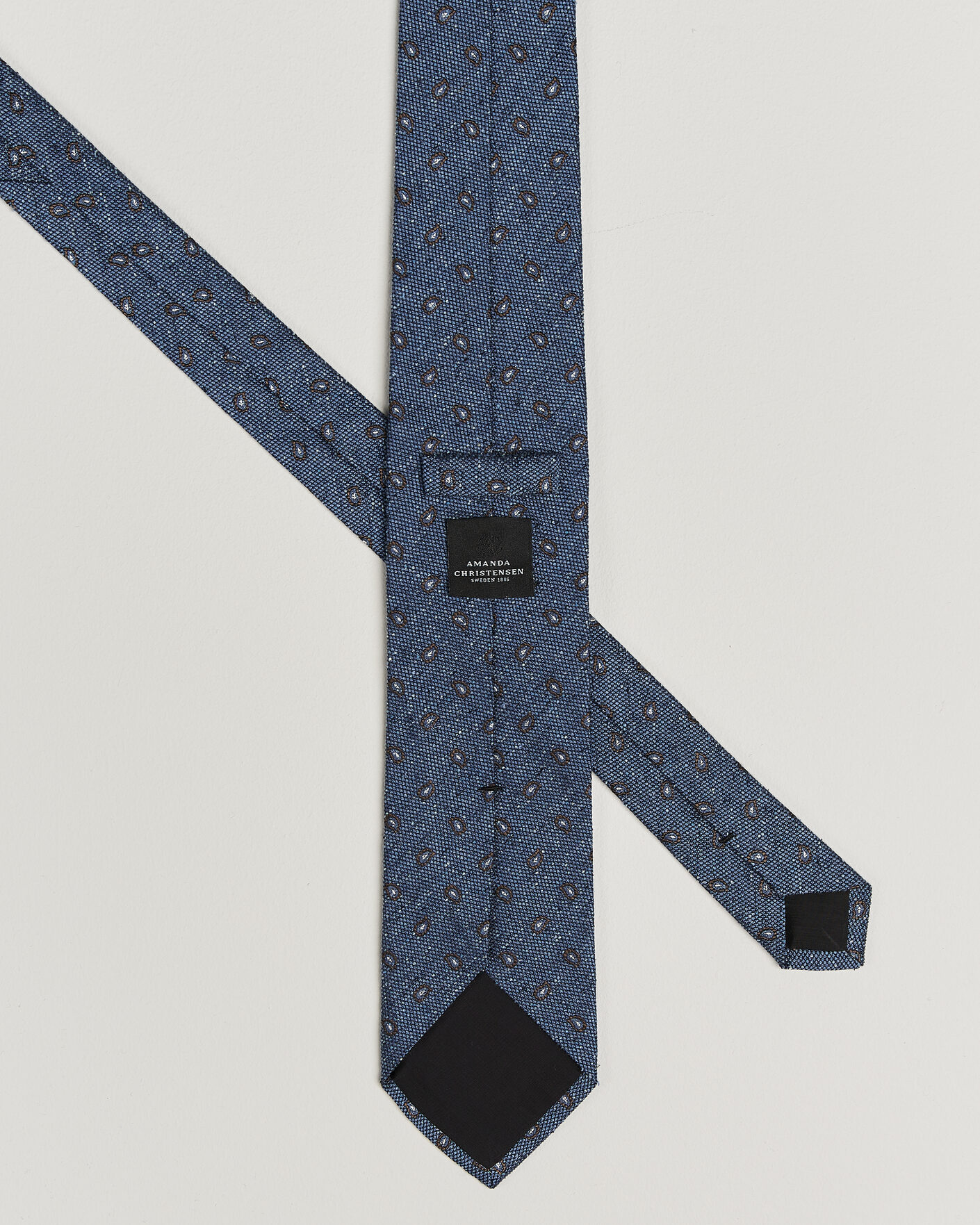 Mies | Solmiot | Amanda Christensen | Silk Bourette Paisley 8cm Tie Sky Blue