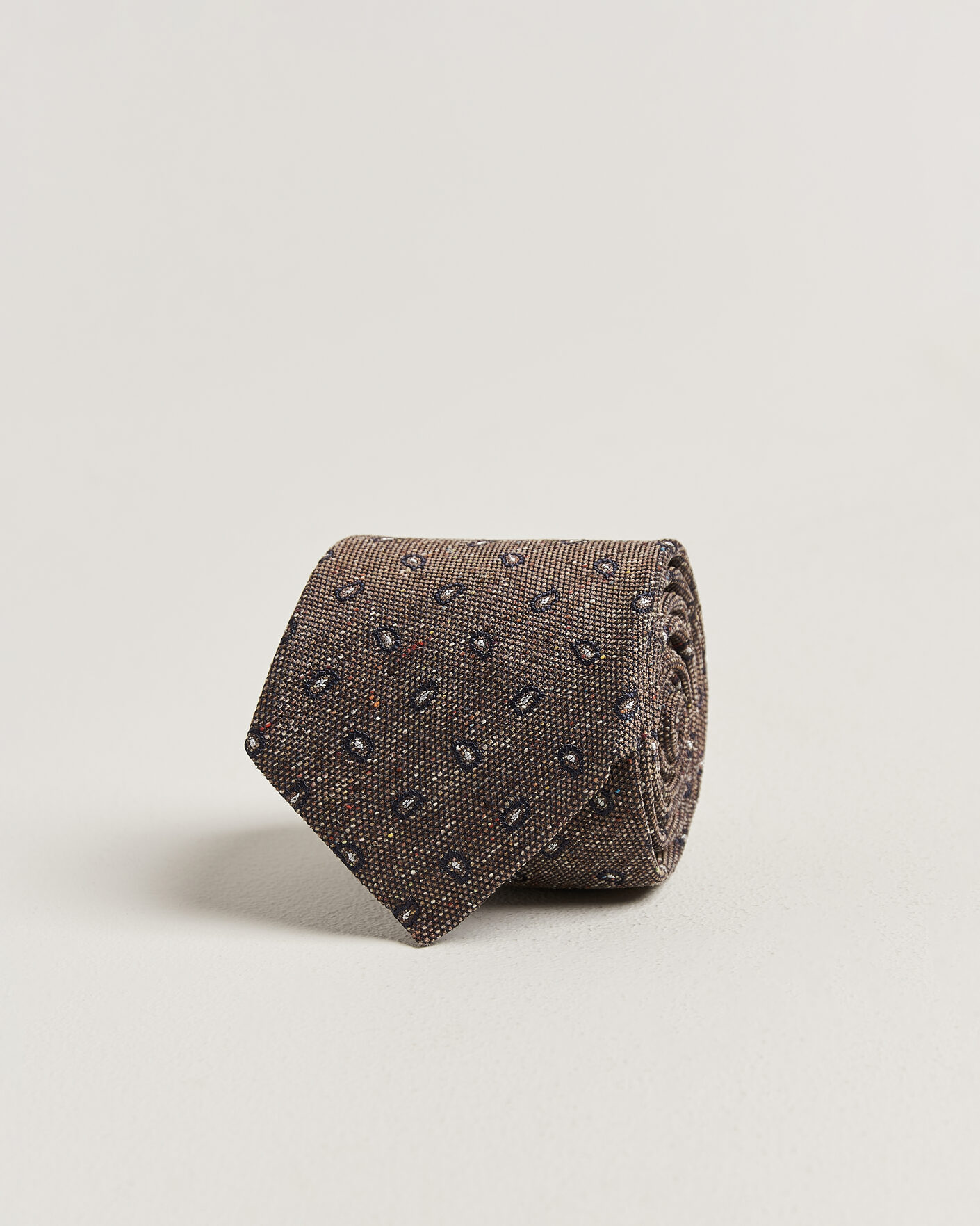 Mies | Solmiot | Amanda Christensen | Silk Bourette Paisley 8cm Tie Brown