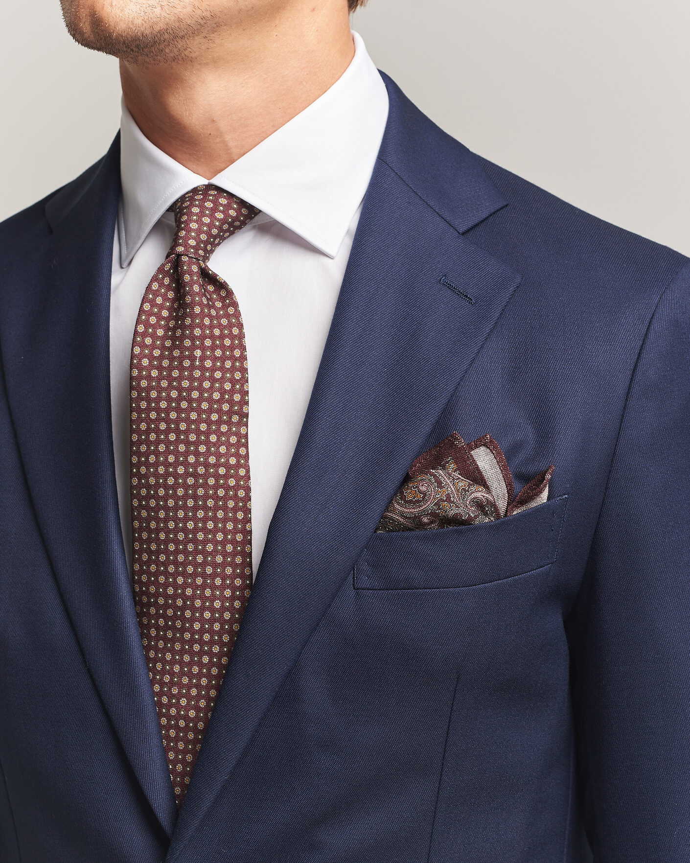 Mies | Solmiot | Amanda Christensen | Box Set Wool 8 cm Tie And Pocket Square Wine
