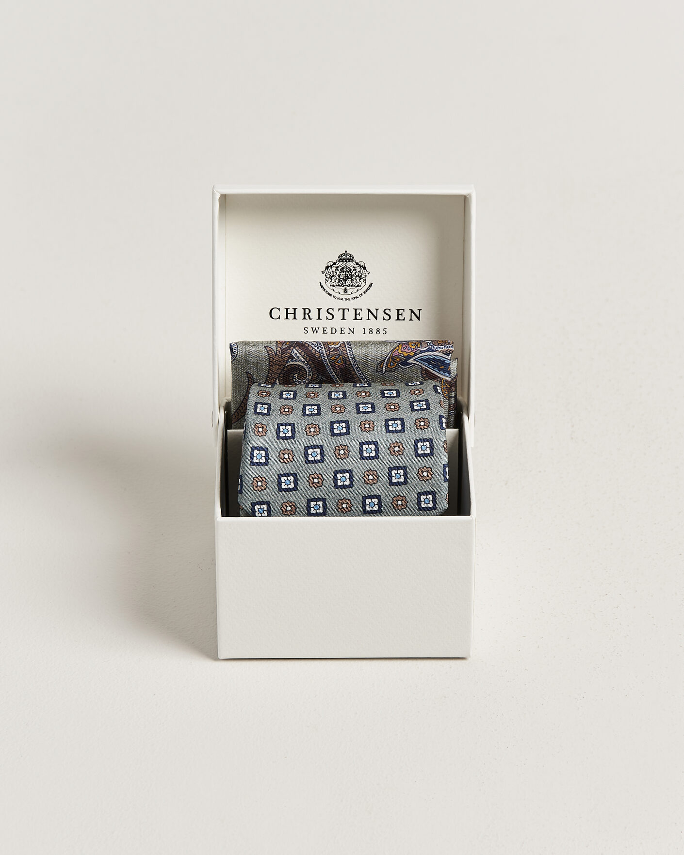 Mies | Solmiot | Amanda Christensen | Box Set Silk 8 cm Tie And Pocket Square Green
