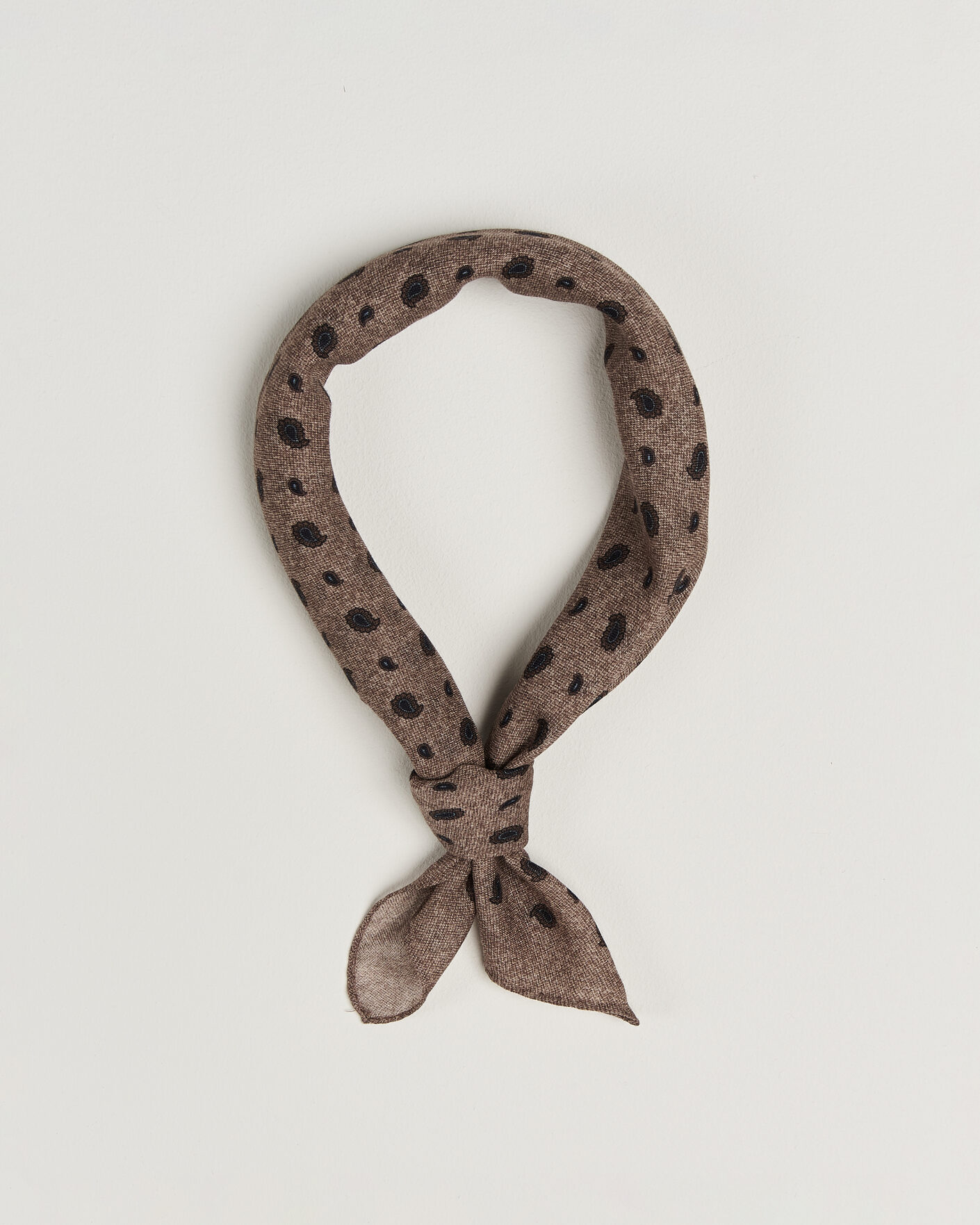 Mies | Huivit | Amanda Christensen | Wool Printed Paisley Bandana Beige
