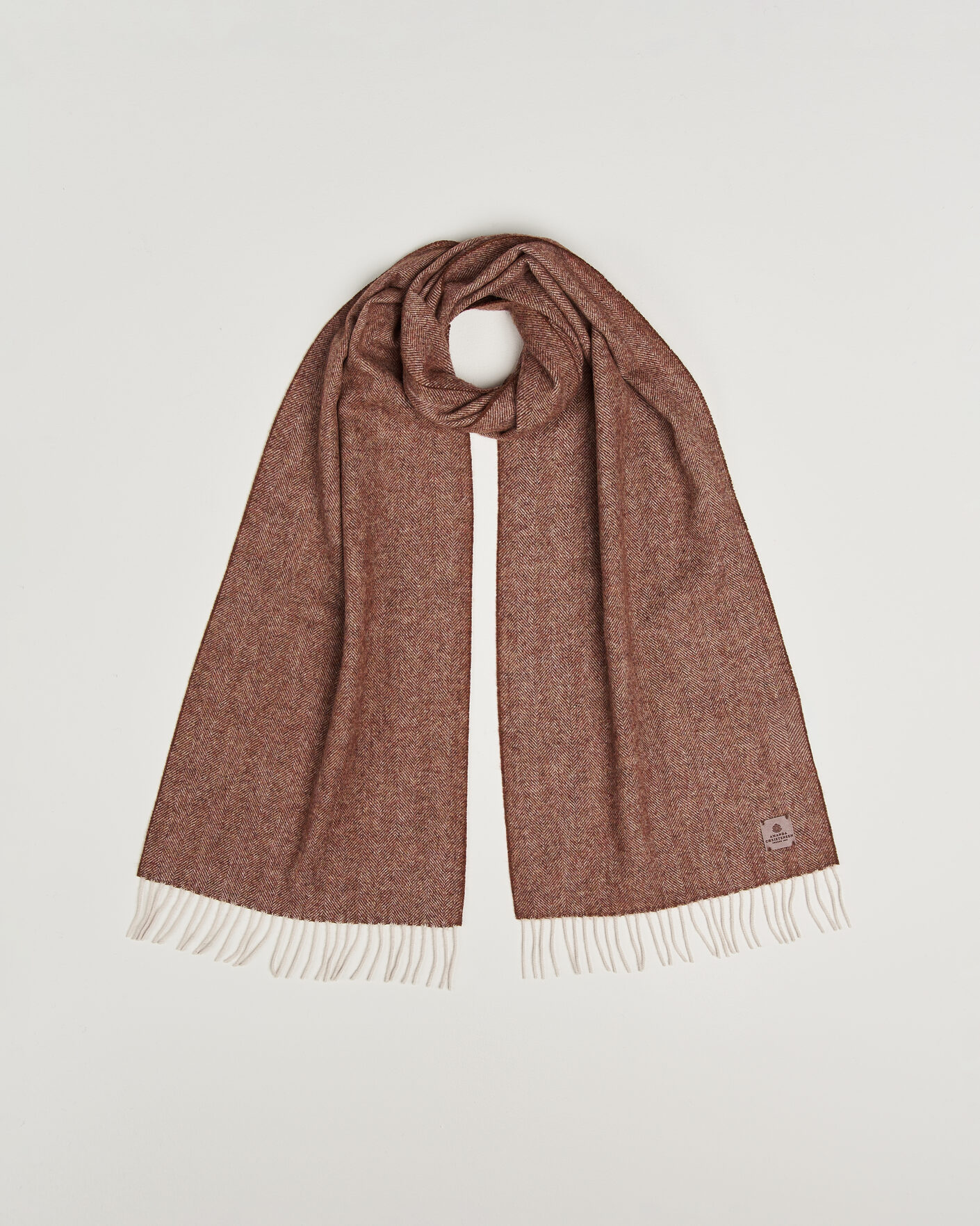 Mies | Kaulaliinat | Amanda Christensen | Wool Herringbone Scarf Rust