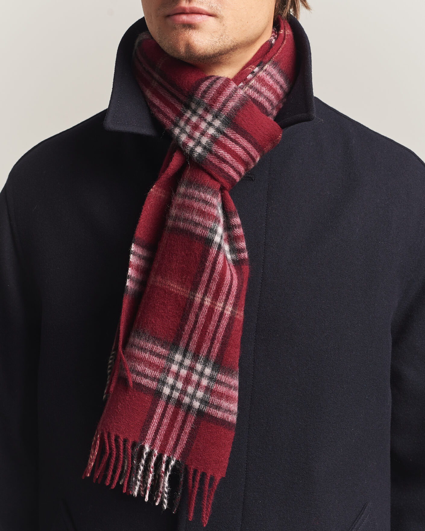 Mies | Kaulaliinat | Amanda Christensen | Wool Check Scarf Bordeaux