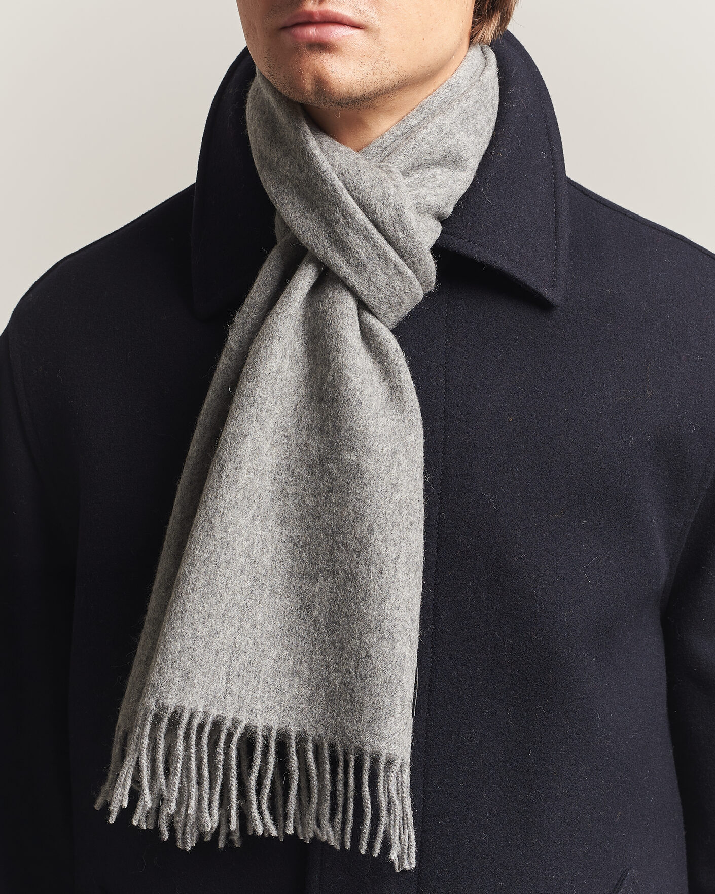 Mies | Kaulaliinat | Amanda Christensen | Wool Scarf Light Grey Melange