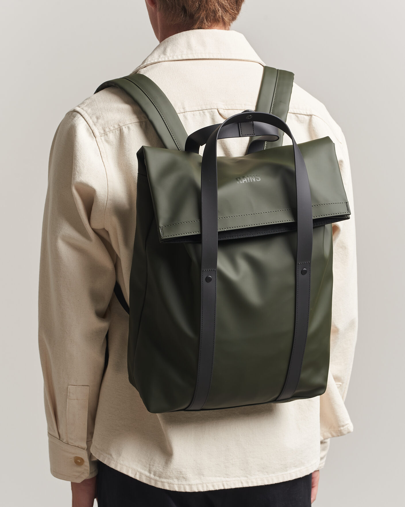 Mies | Laukut | RAINS | 2 Way Tote Backpack Black Green