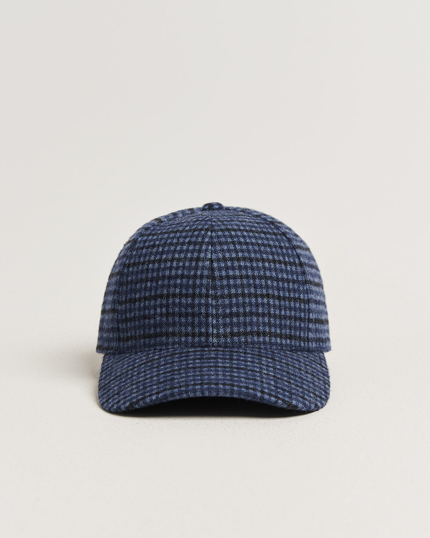 Mies | Päähineet | Varsity Headwear | Mohair Wool Checked Baseball Cap Navy