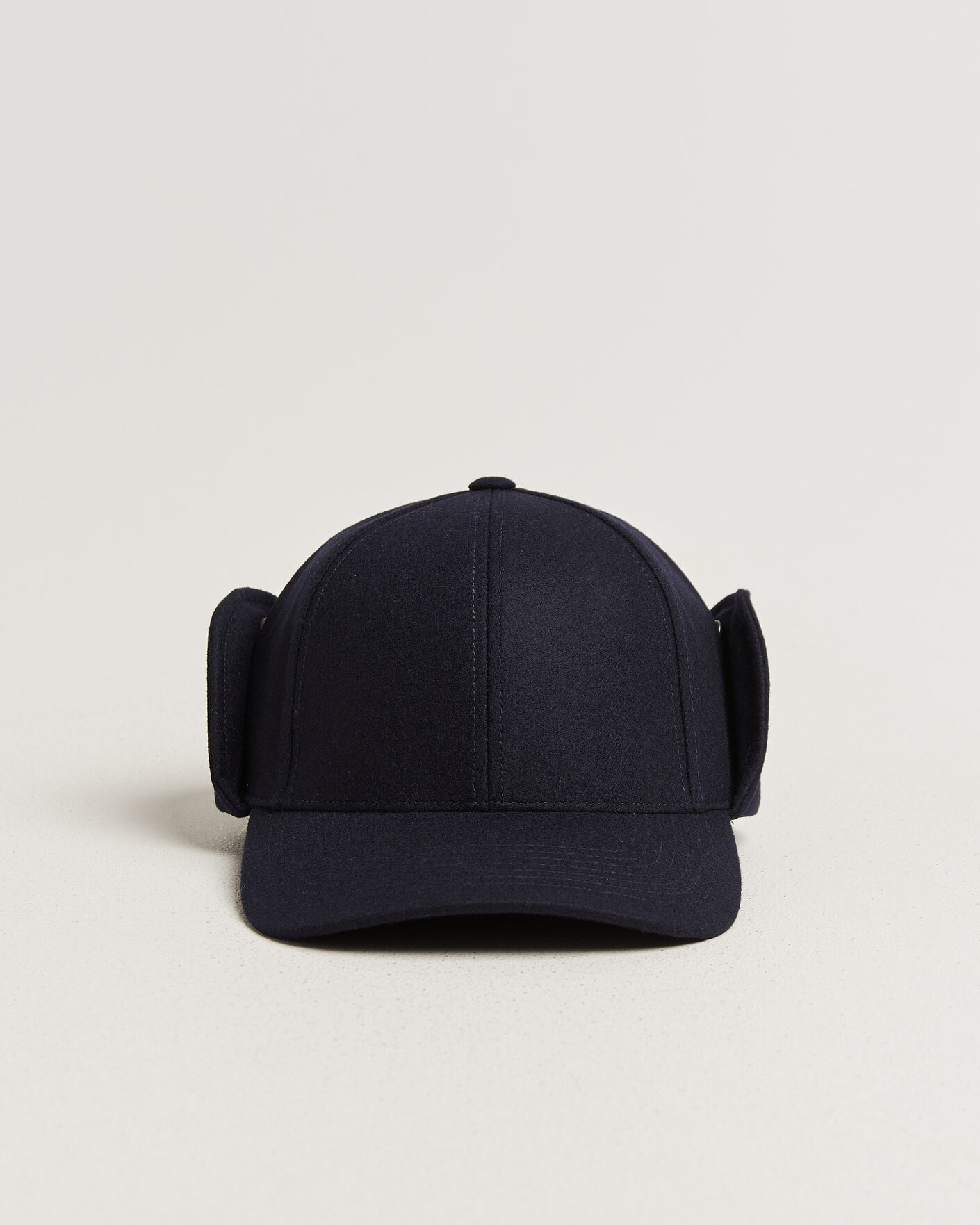 Mies | Päähineet | Varsity Headwear | Merino Wool Earflap Baseball Cap Dark Navy