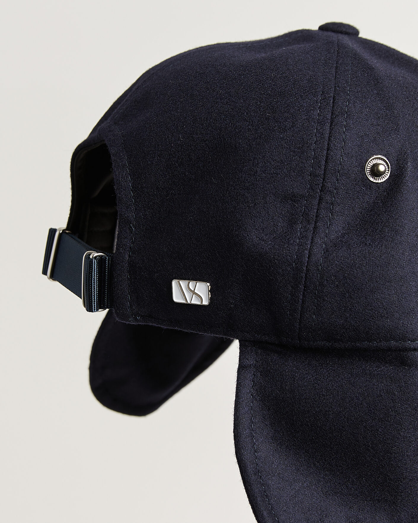 Mies | Päähineet | Varsity Headwear | Merino Wool Earflap Baseball Cap Dark Navy
