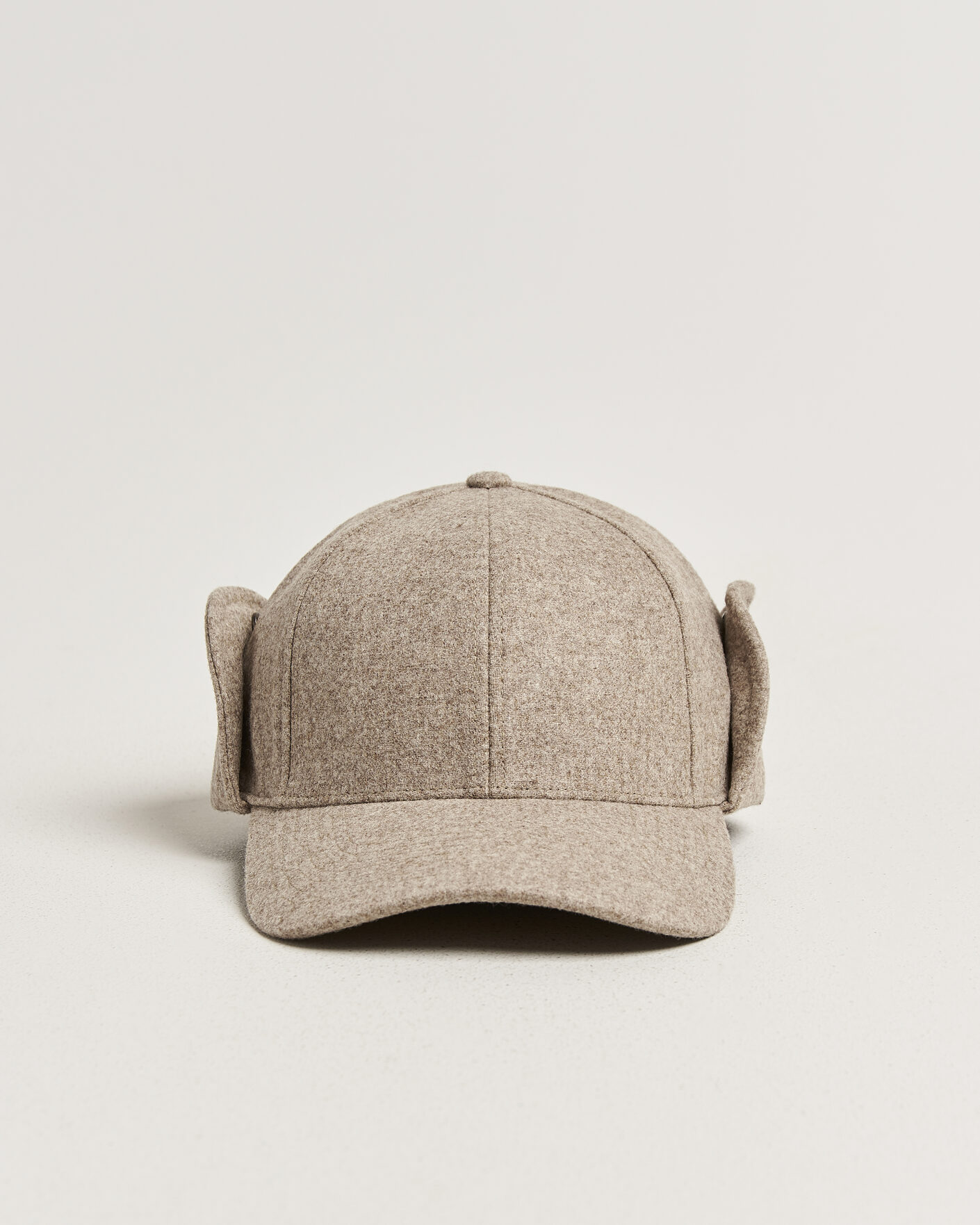 Mies | Päähineet | Varsity Headwear | Merino Wool Earflap Baseball Cap Umber Beige