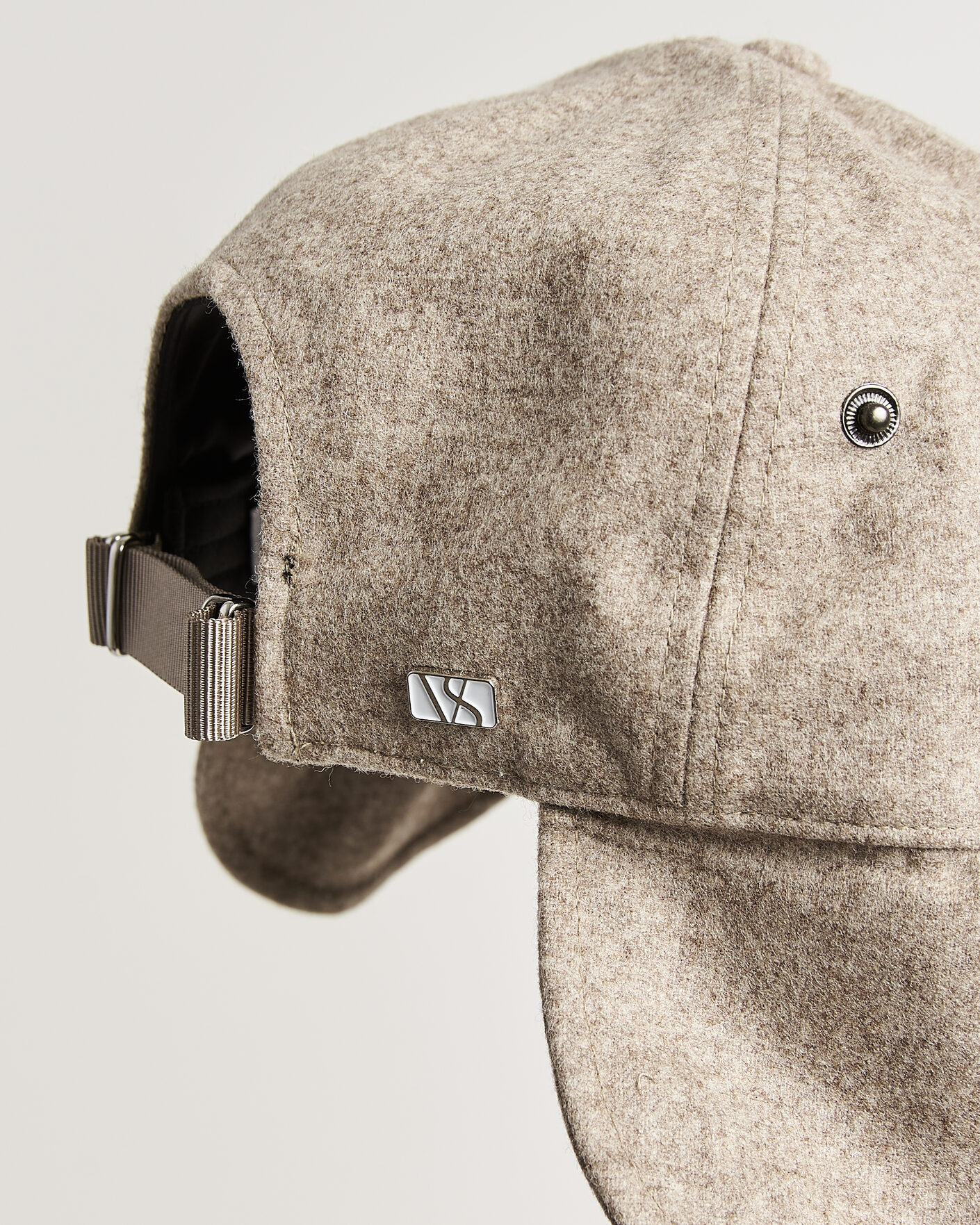 Mies | Päähineet | Varsity Headwear | Merino Wool Earflap Baseball Cap Umber Beige