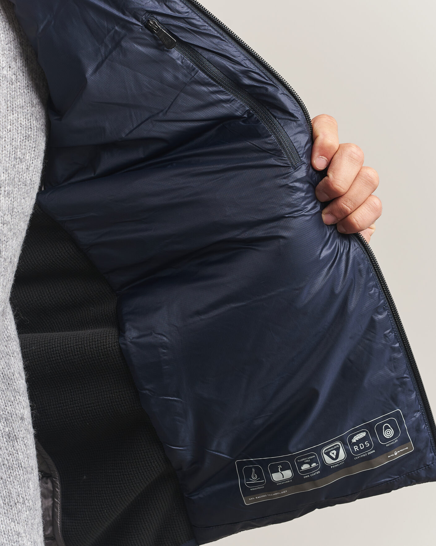 Mies | Takit | Sail Racing | Spray Down Hooded Hybrid Jacket Dark Navy