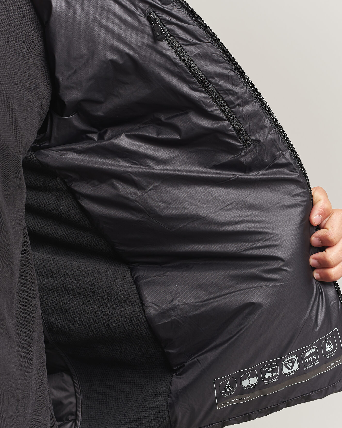 Mies | Takit | Sail Racing | Spray Down Hooded Hybrid Jacket Carbon