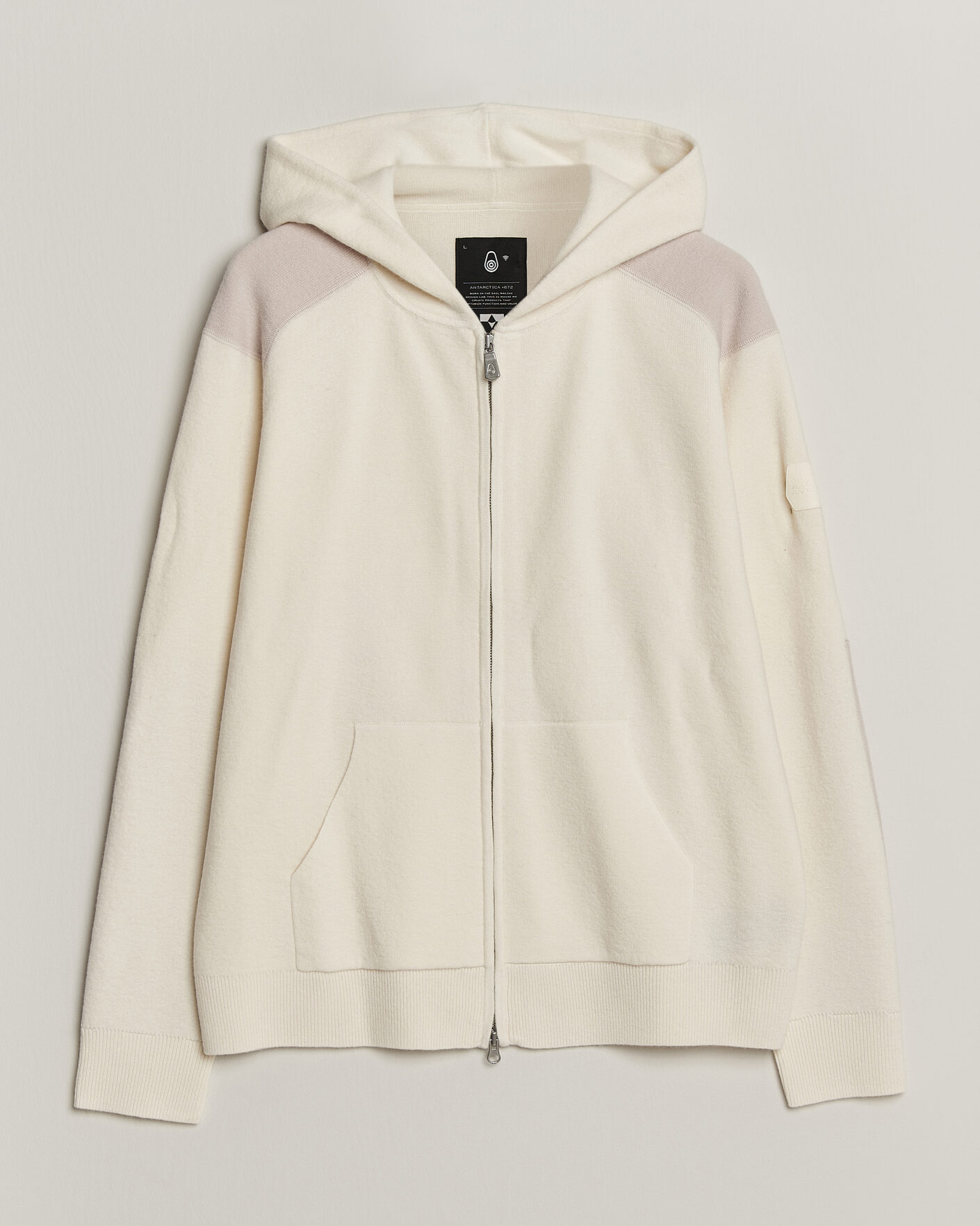 Mies | Puserot | Sail Racing | Spine Wool Knitted Full Zip Hoodie Off White