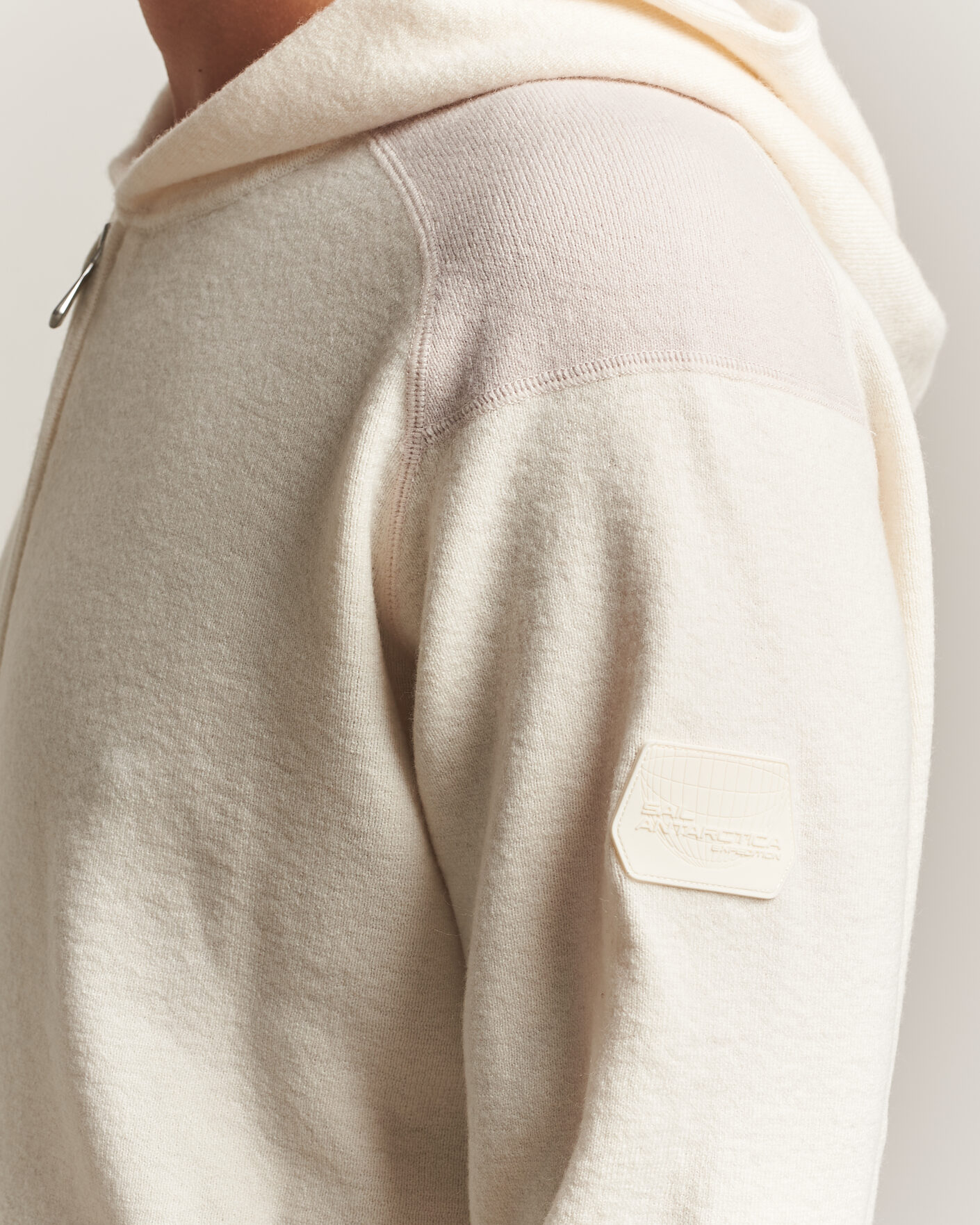 Mies | Puserot | Sail Racing | Spine Wool Knitted Full Zip Hoodie Off White