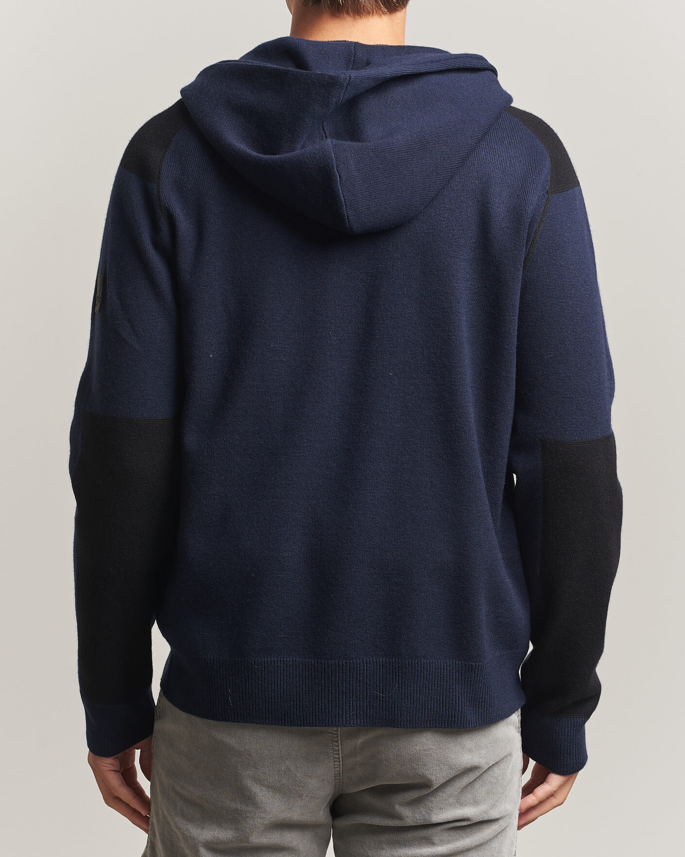 Mies | Puserot | Sail Racing | Spine Wool Knitted Full Zip Hoodie Dark Navy