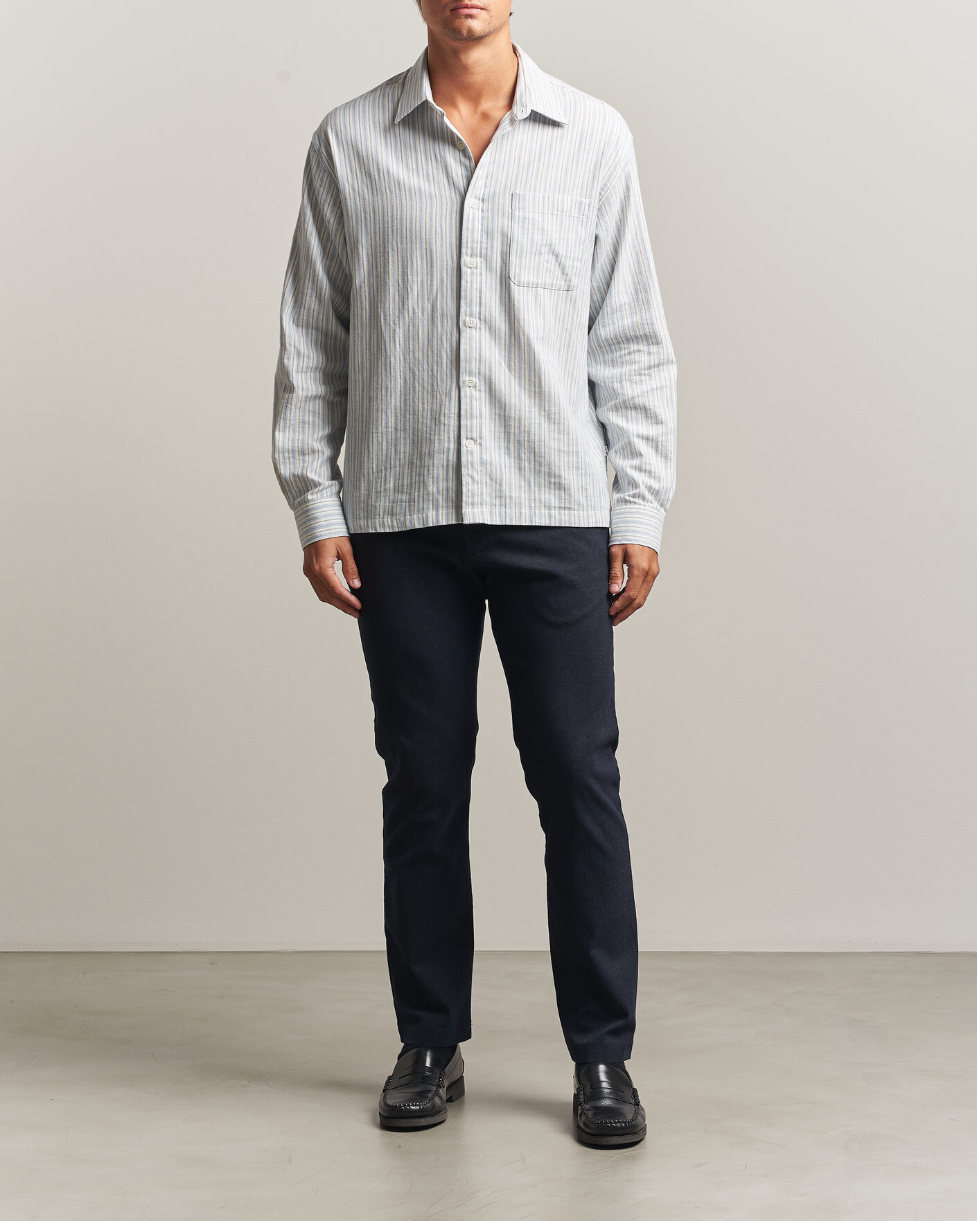 Mies | Housut | NN07 | Theo Brushed Cotton Trousers Deep Navy