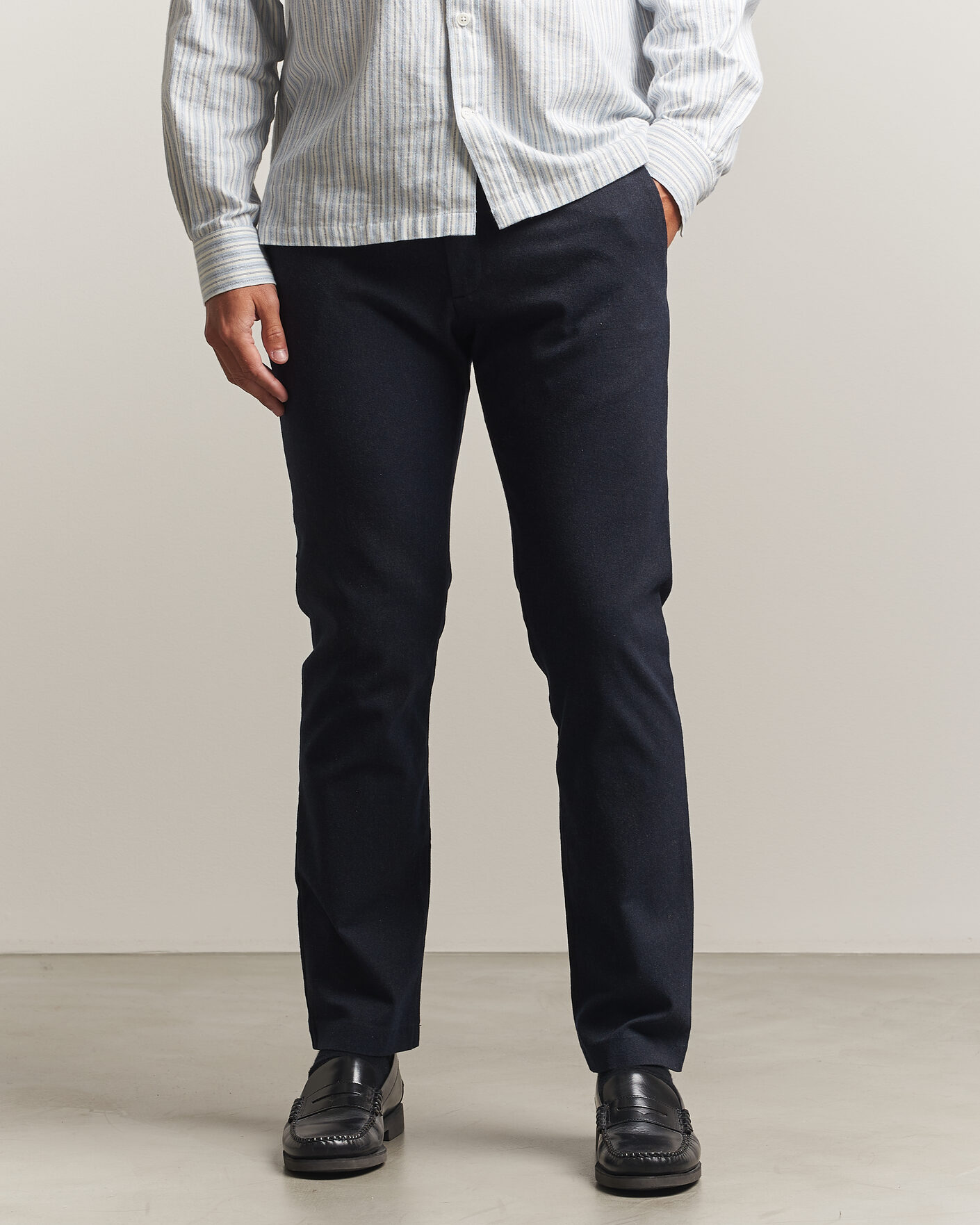 Mies | Housut | NN07 | Theo Brushed Cotton Trousers Deep Navy