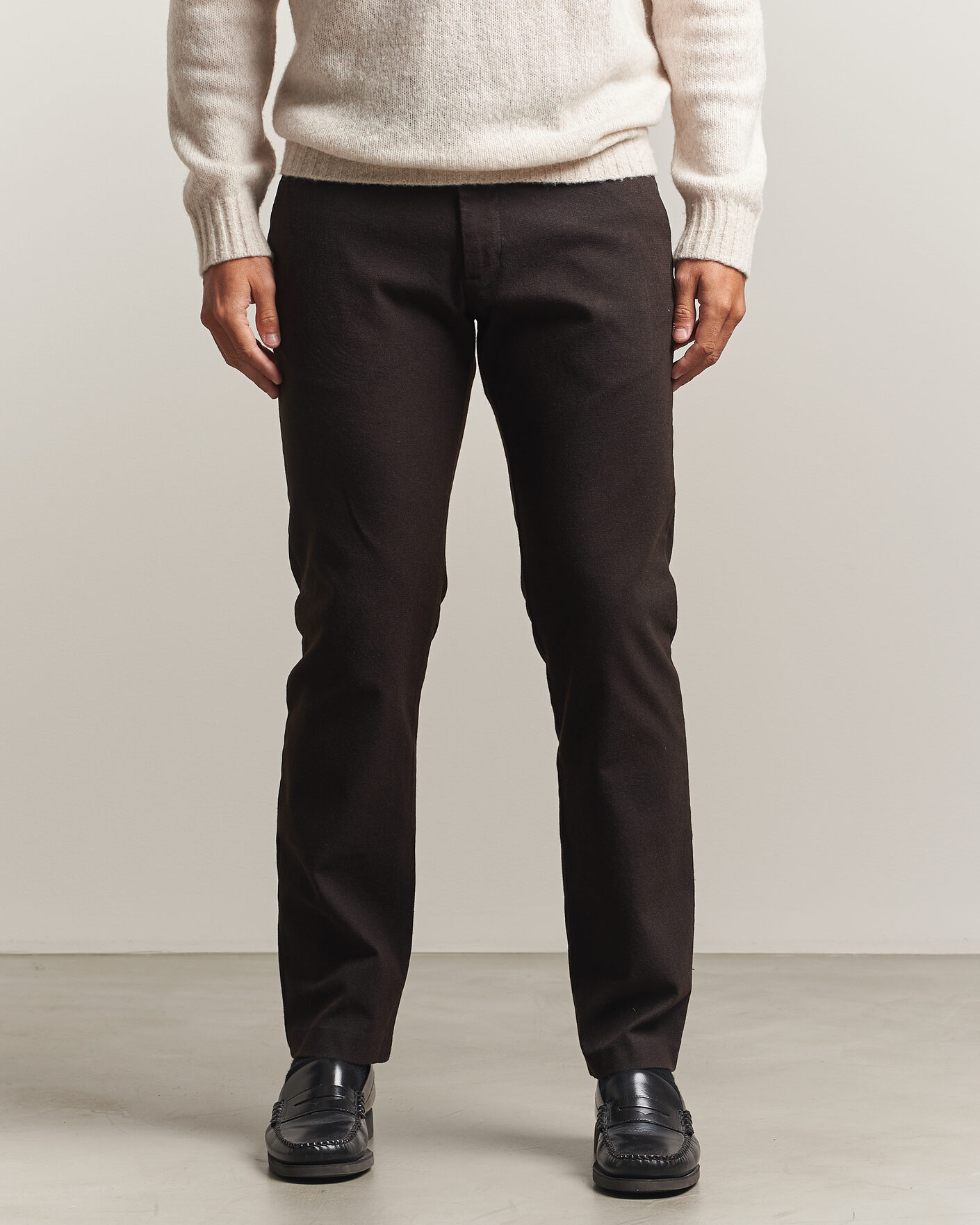 Mies | Housut | NN07 | Theo Brushed Cotton Trousers Deep Truffle