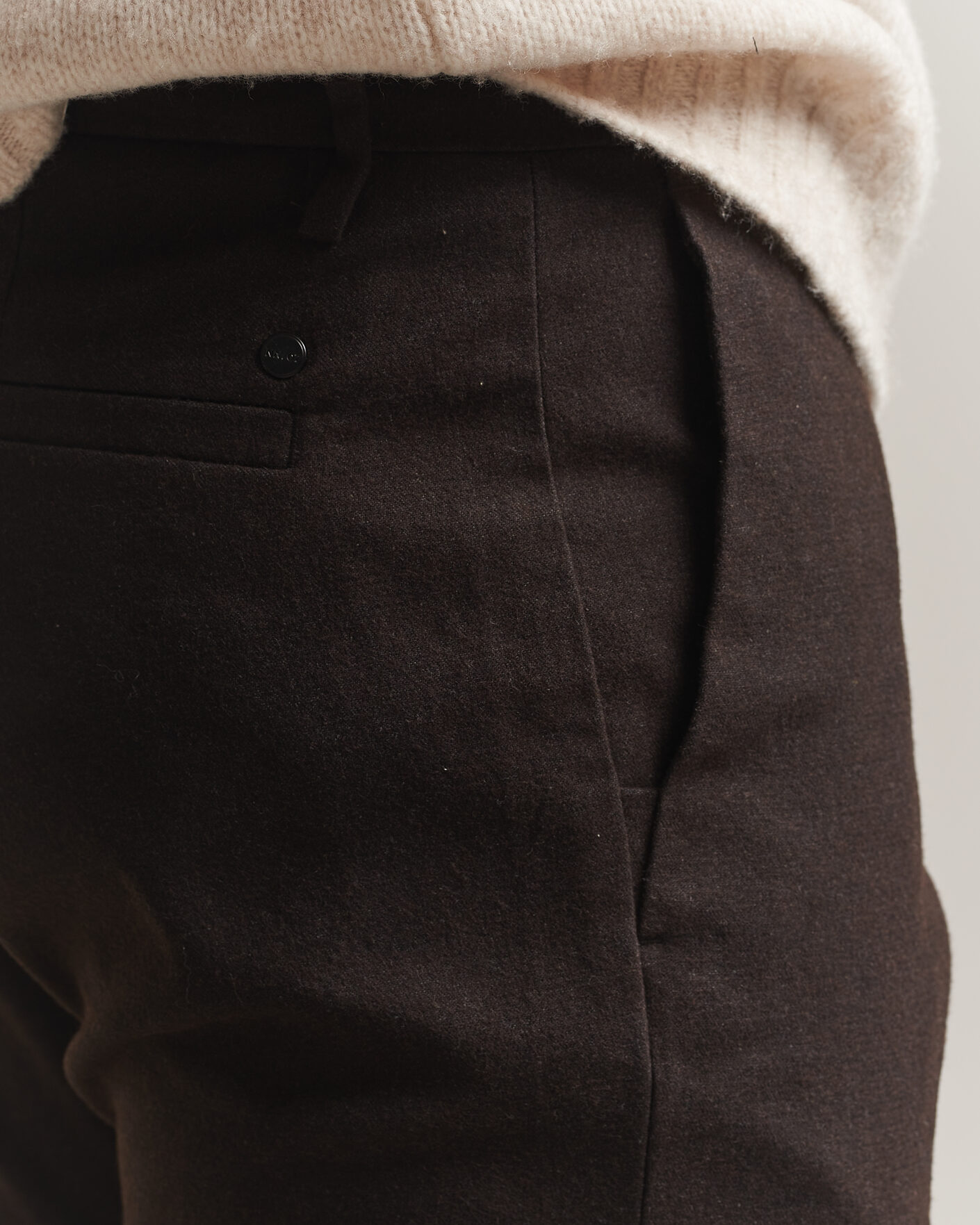 Mies | Housut | NN07 | Theo Brushed Cotton Trousers Deep Truffle