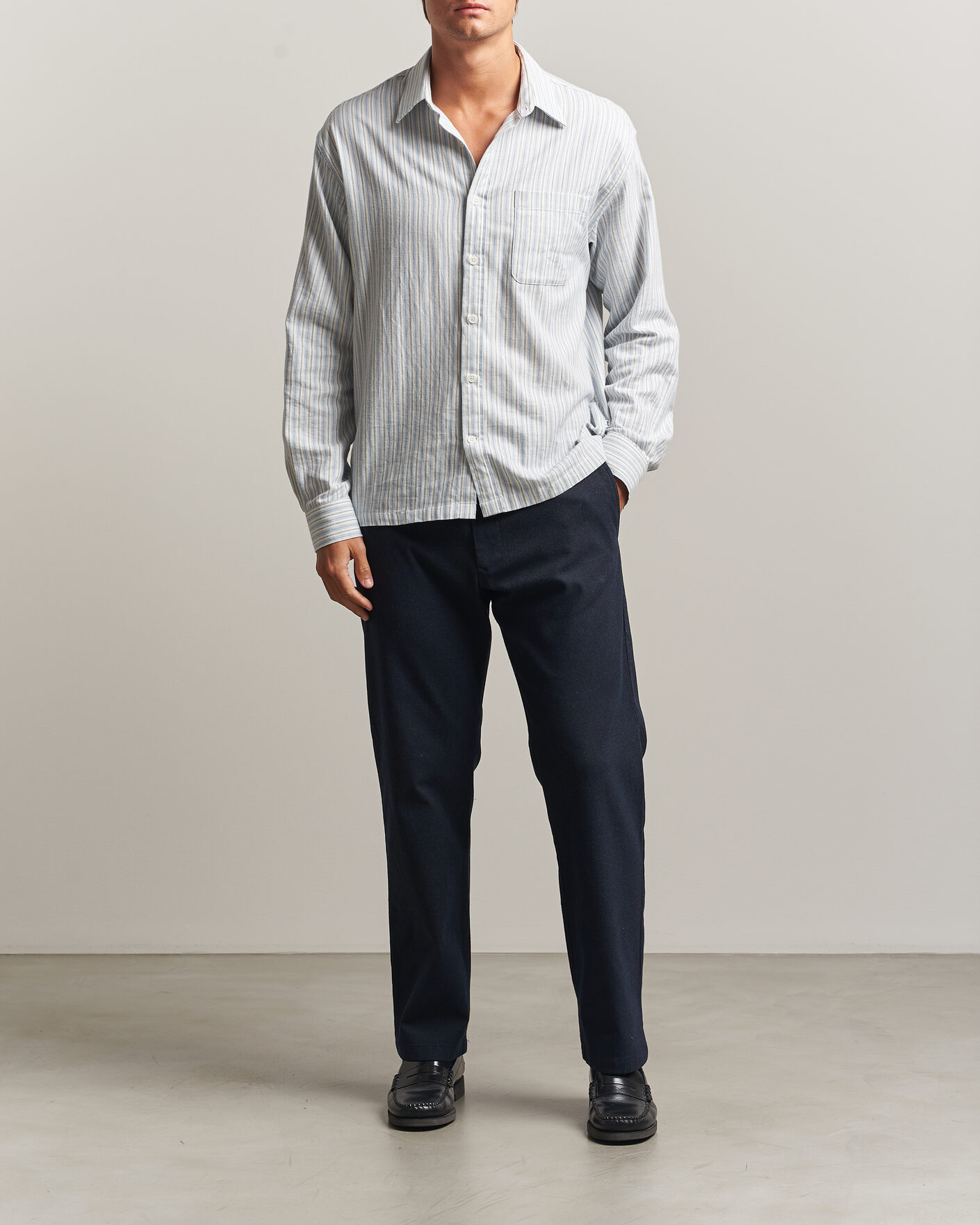 Mies | Housut | NN07 | Aden Brushed Cotton Trousers Deep Navy