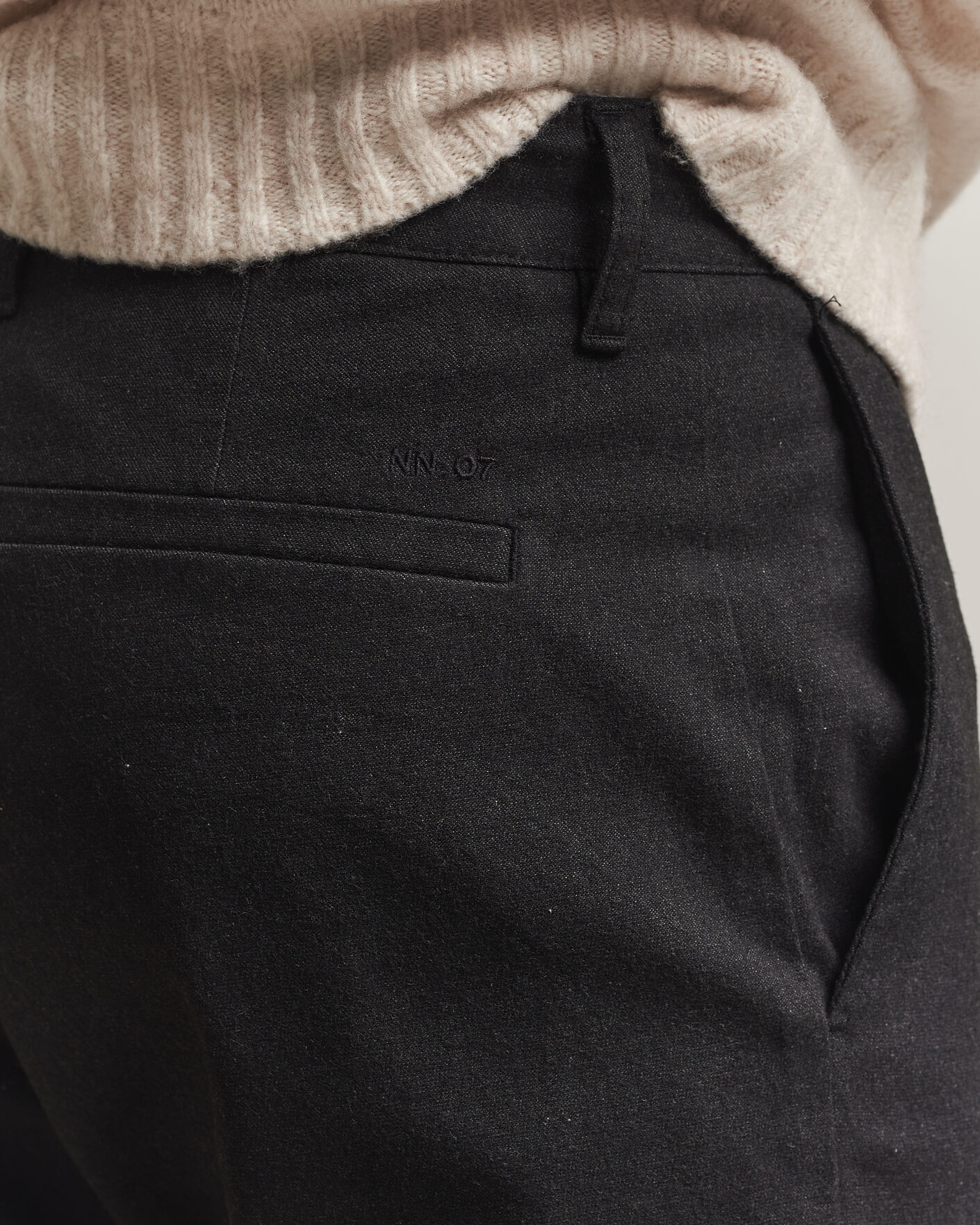Mies | Housut | NN07 | Aden Brushed Cotton Trousers Black Multi