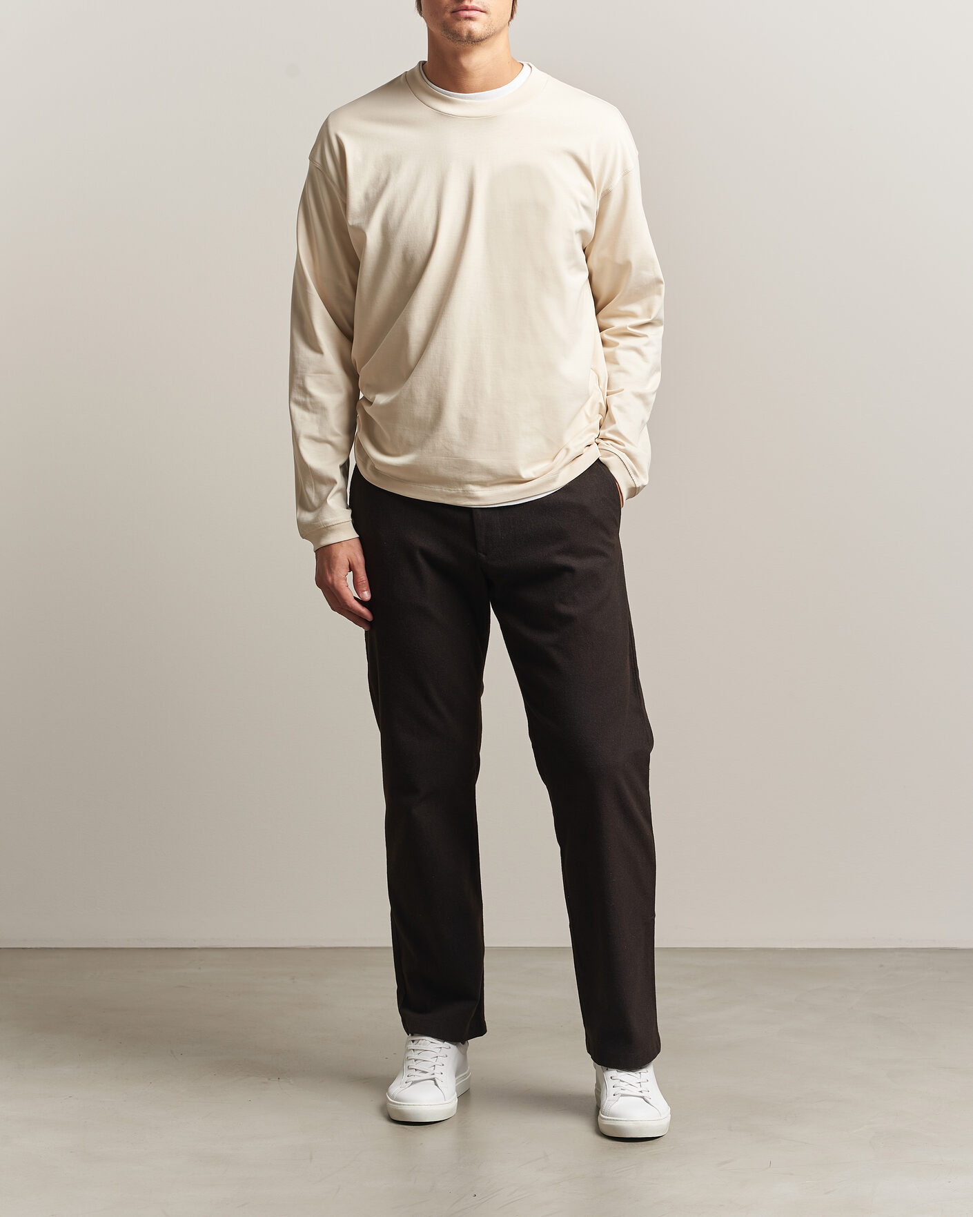 Mies | Housut | NN07 | Aden Brushed Cotton Trousers Deep Truffle