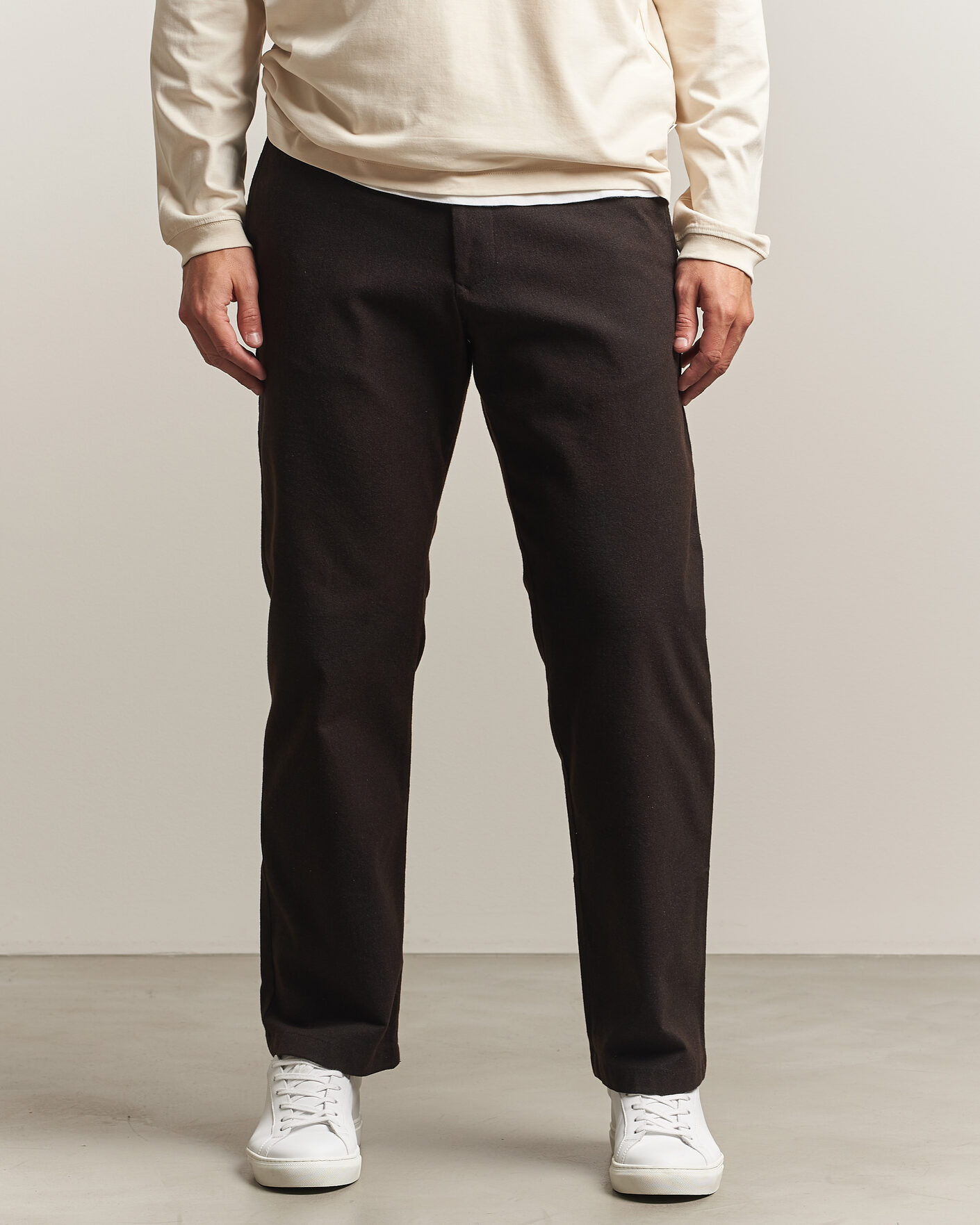 Mies | Housut | NN07 | Aden Brushed Cotton Trousers Deep Truffle
