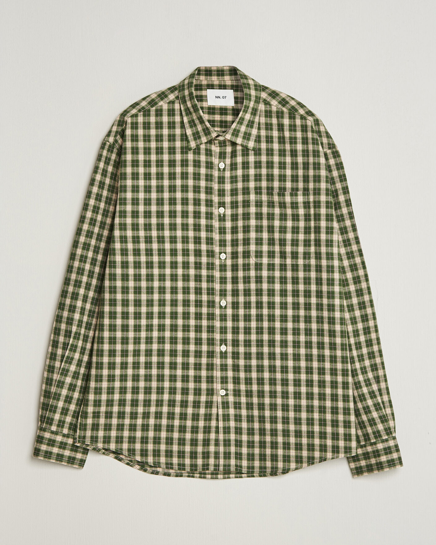 Mies | Kauluspaidat | NN07 | Deon Flannel Shirt Eden Green Check