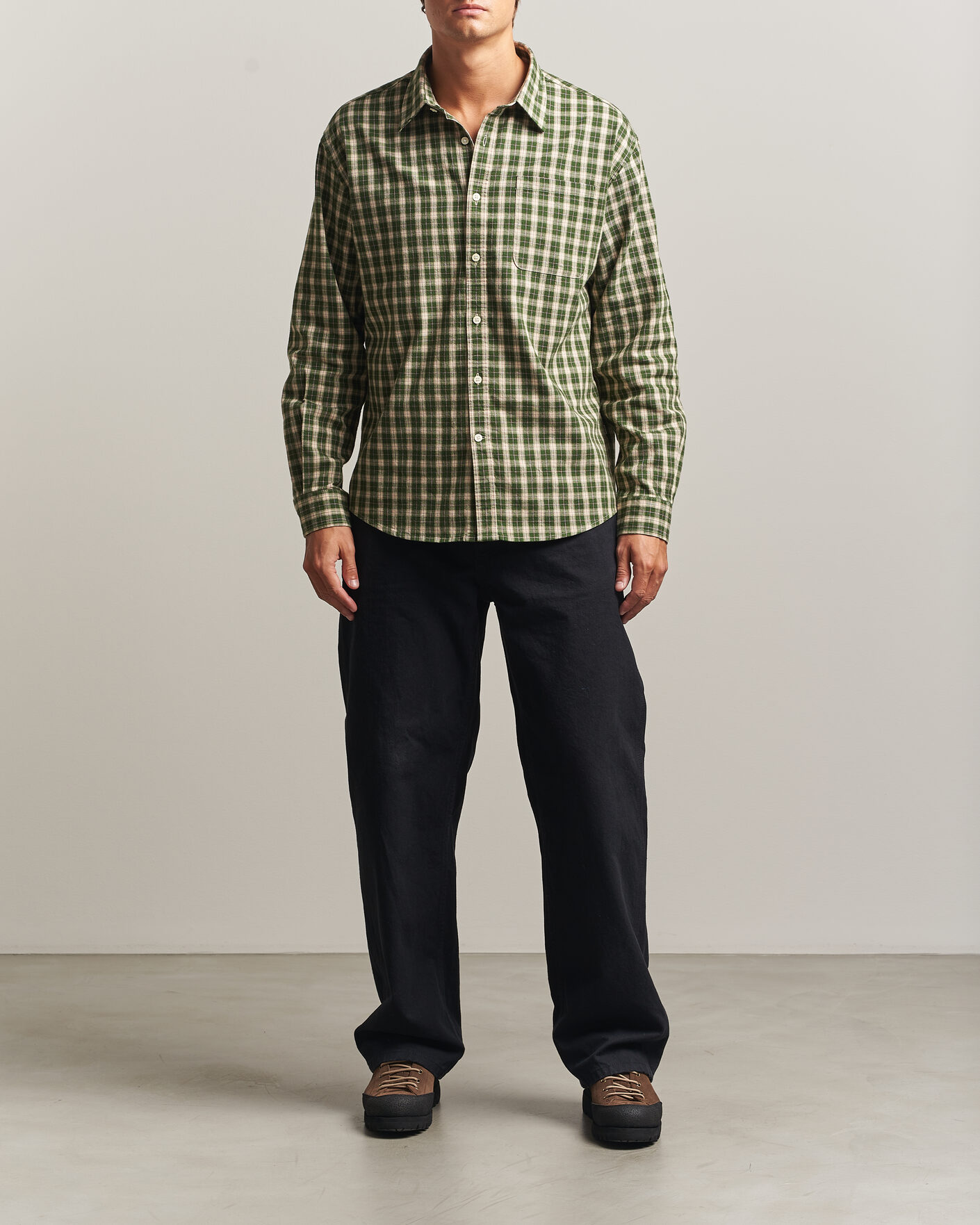 Mies | Kauluspaidat | NN07 | Deon Flannel Shirt Eden Green Check