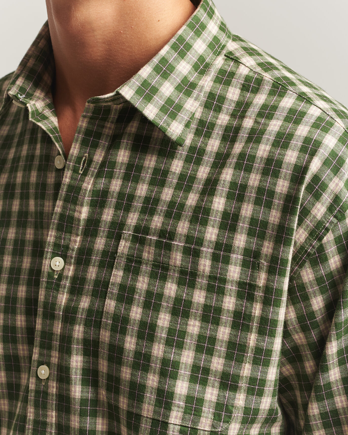 Mies | Kauluspaidat | NN07 | Deon Flannel Shirt Eden Green Check