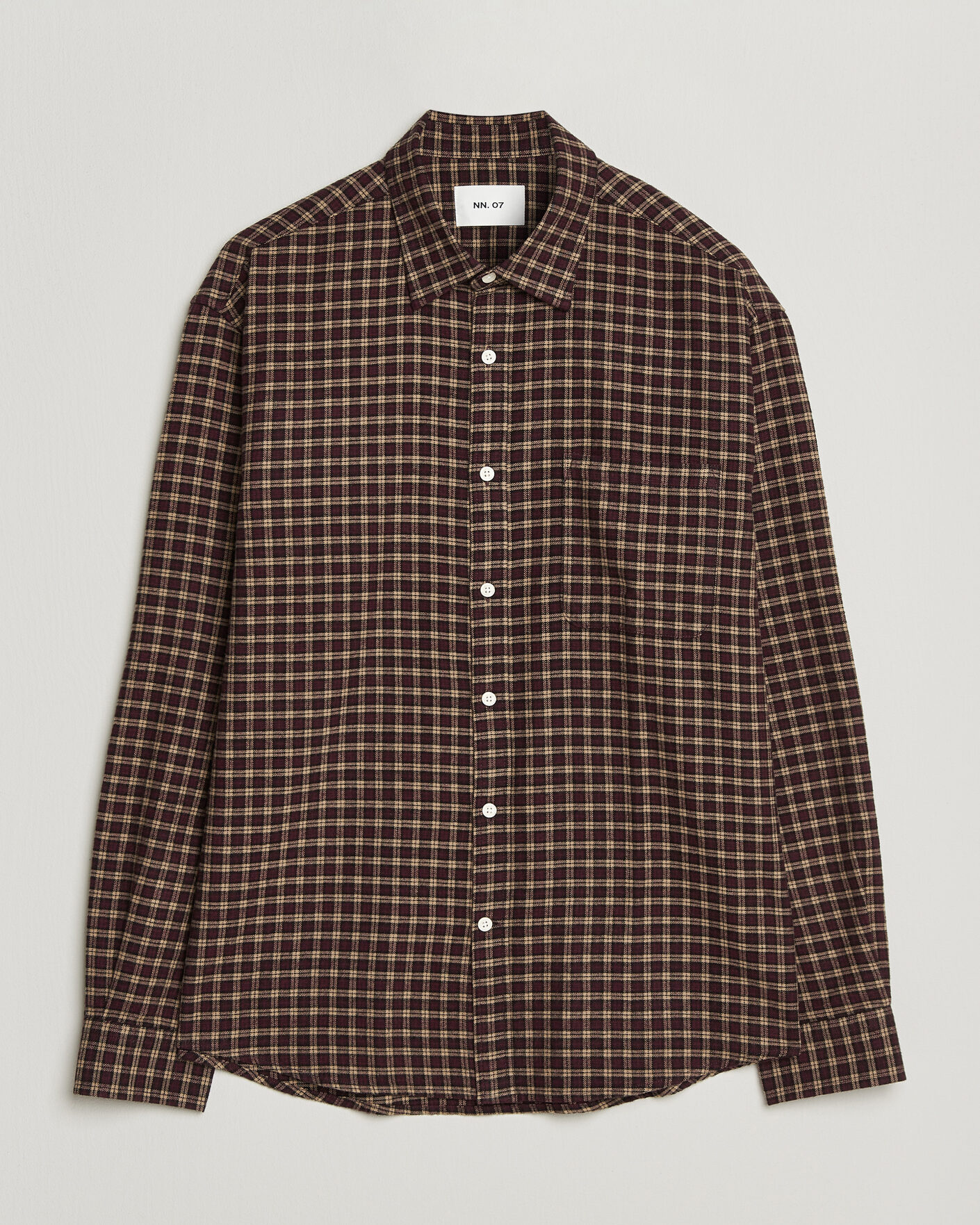 Mies | Kauluspaidat | NN07 | Deon Flannel Shirt Bordeaux Check