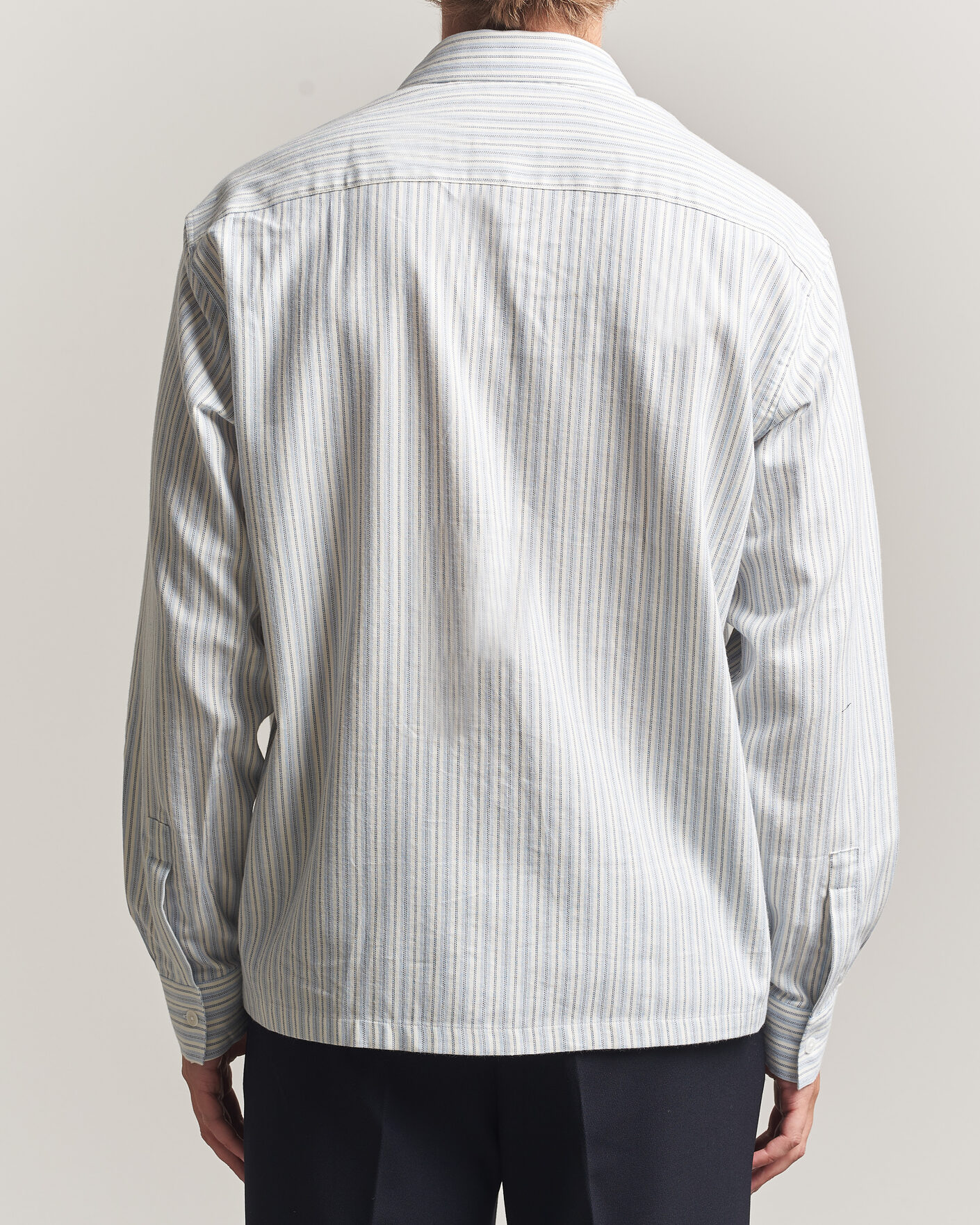 Mies | Kauluspaidat | NN07 | Deon Brushed Cotton Striped Shirt Blue