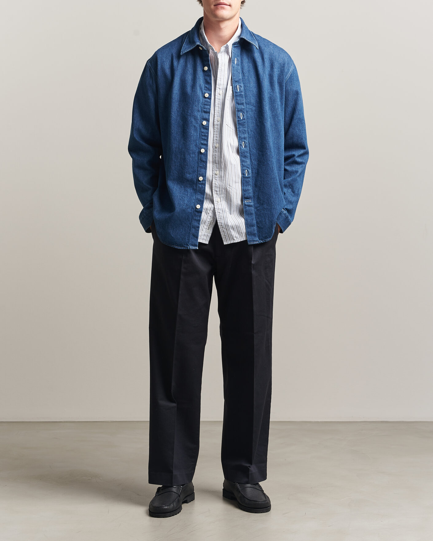 Mies | Kauluspaidat | NN07 | Casper Denim Overshirt Medium Indigo