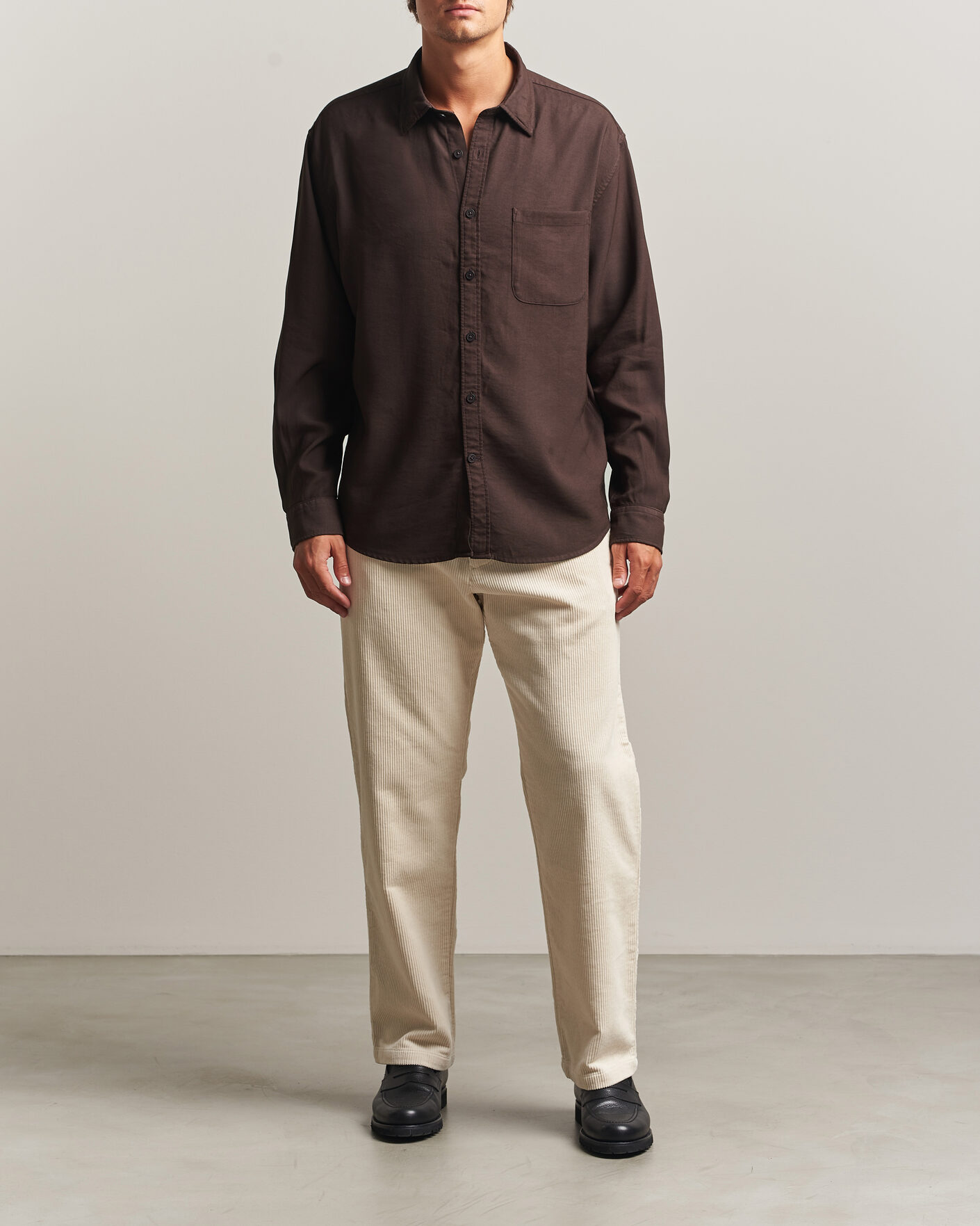 Mies | Kauluspaidat | NN07 | Deon Viscose Shirt Deep Truffle