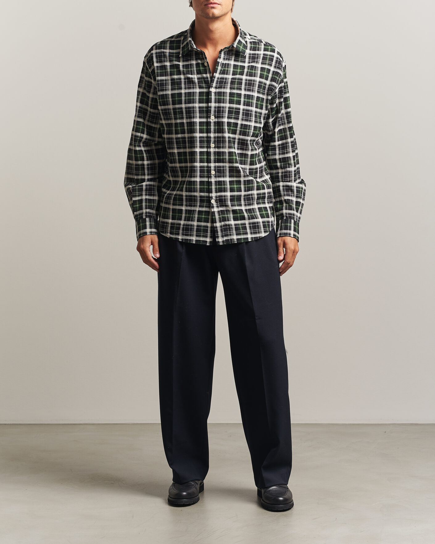 Mies | Kauluspaidat | NN07 | Deon Cotton Checked Shirt Fern Green