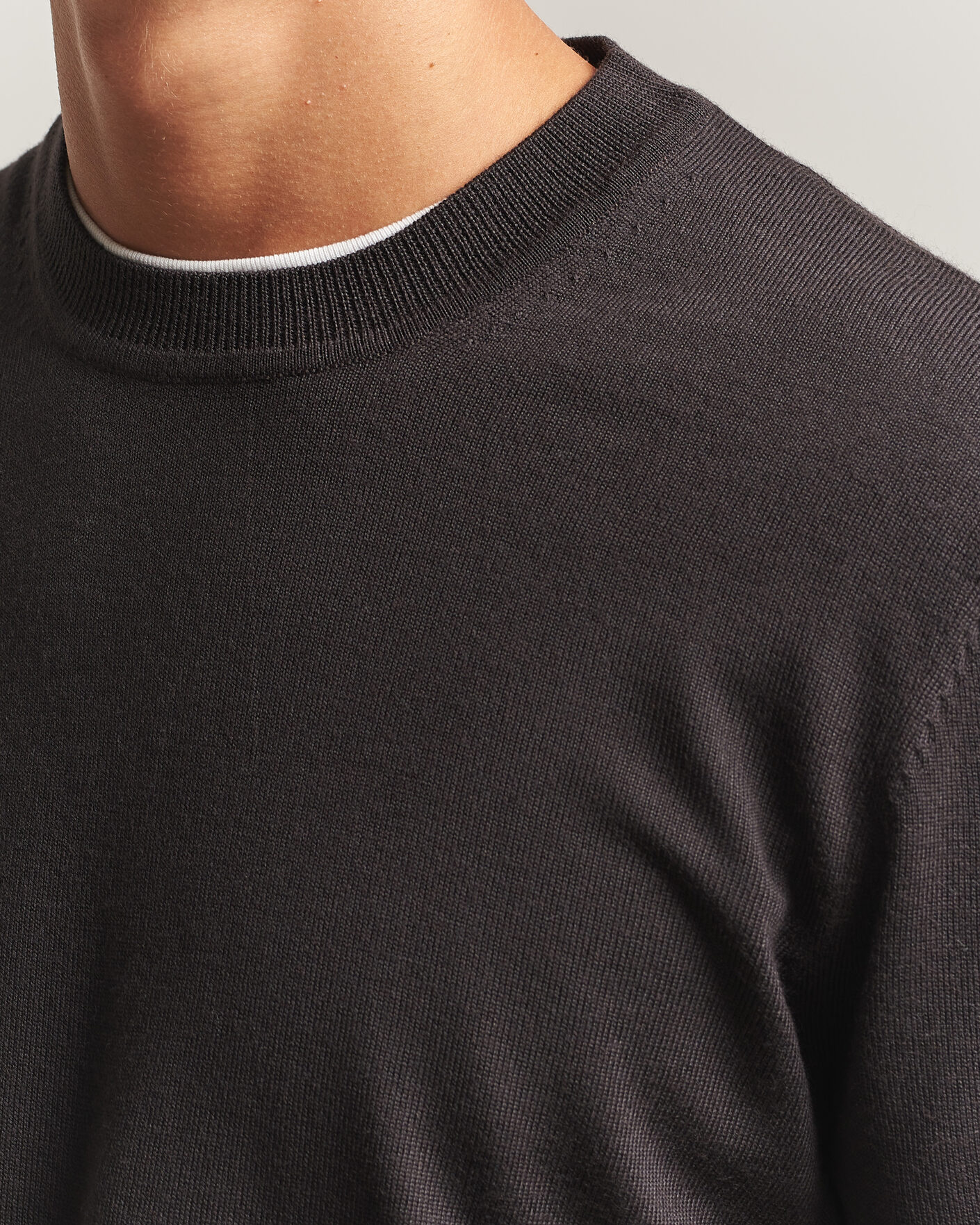 Mies | Puserot | NN07 | Ted Merino Crew Neck Pullover Deep Truffle