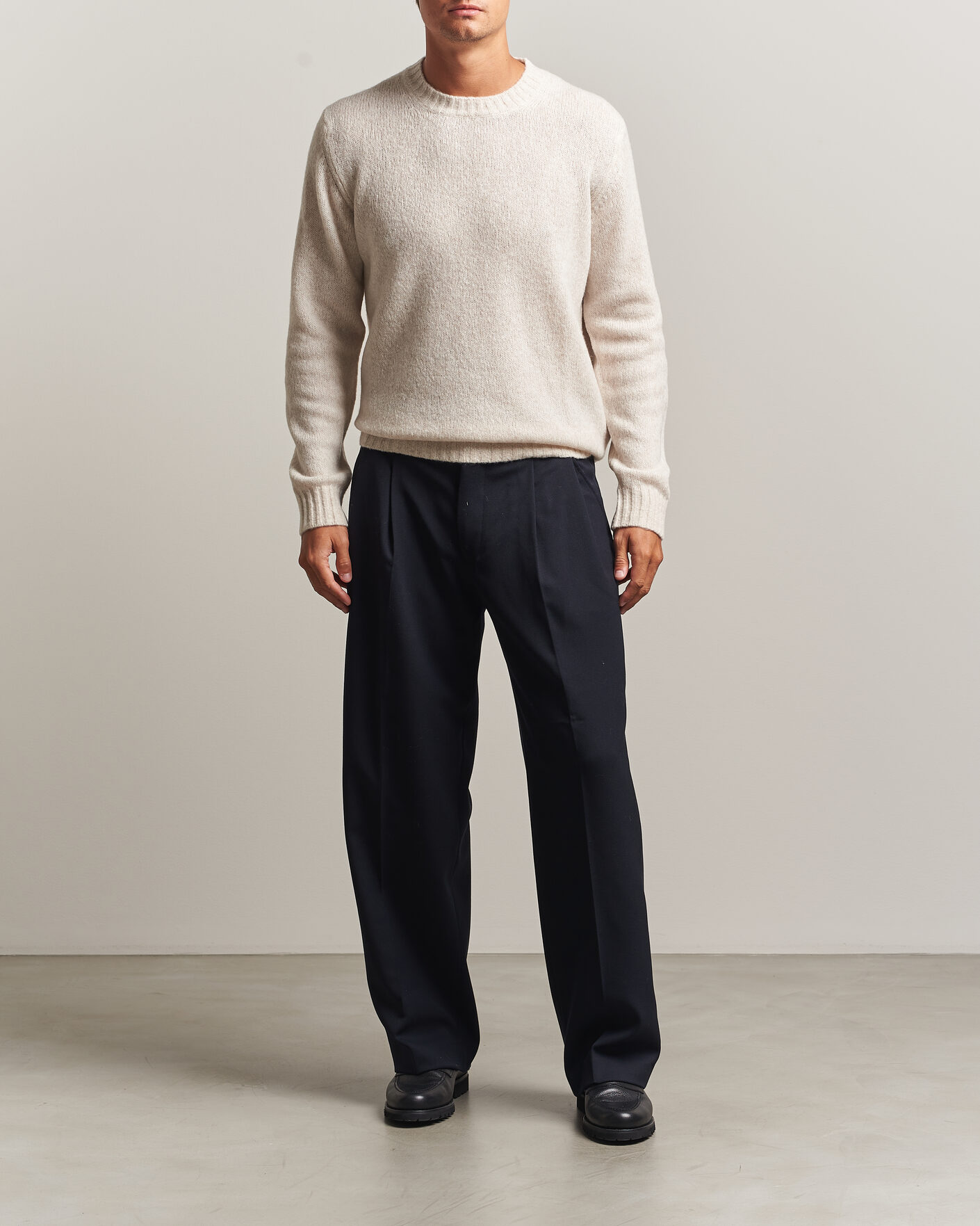 Mies | Puserot | NN07 | Lee Wool Knitted Sweater Ivory