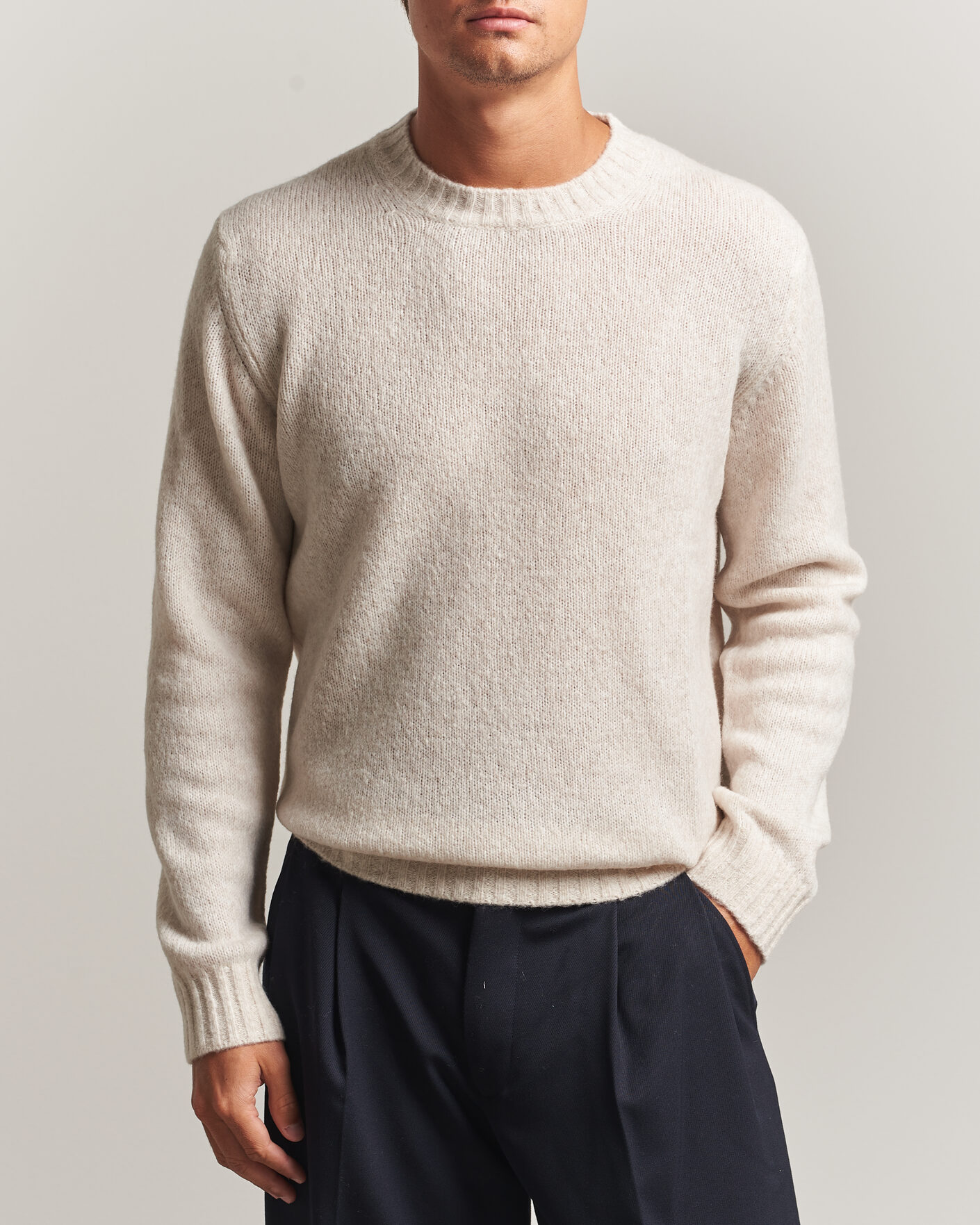 Mies | Puserot | NN07 | Lee Wool Knitted Sweater Ivory