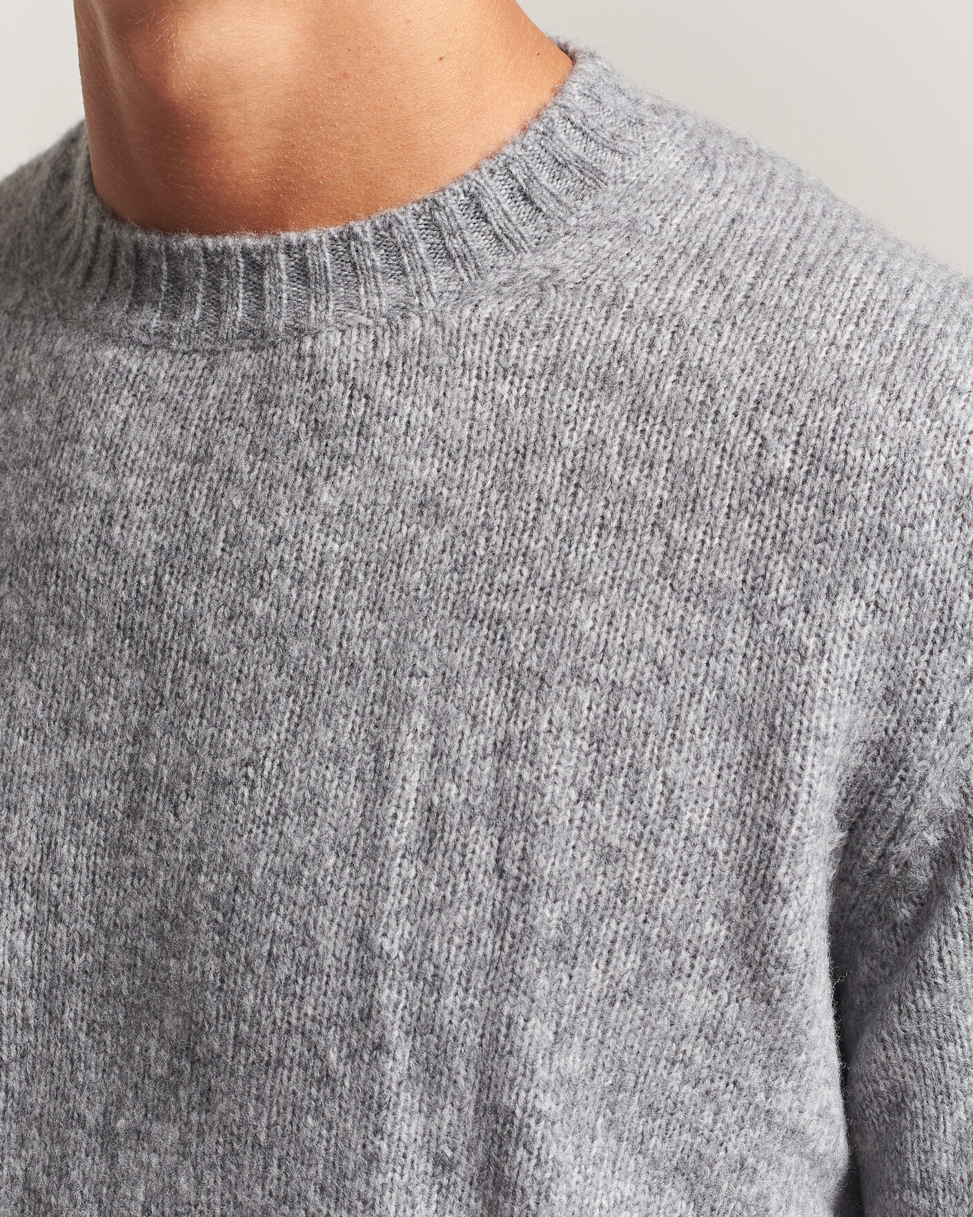 Mies | Puserot | NN07 | Lee Wool Knitted Sweater Grey Melange