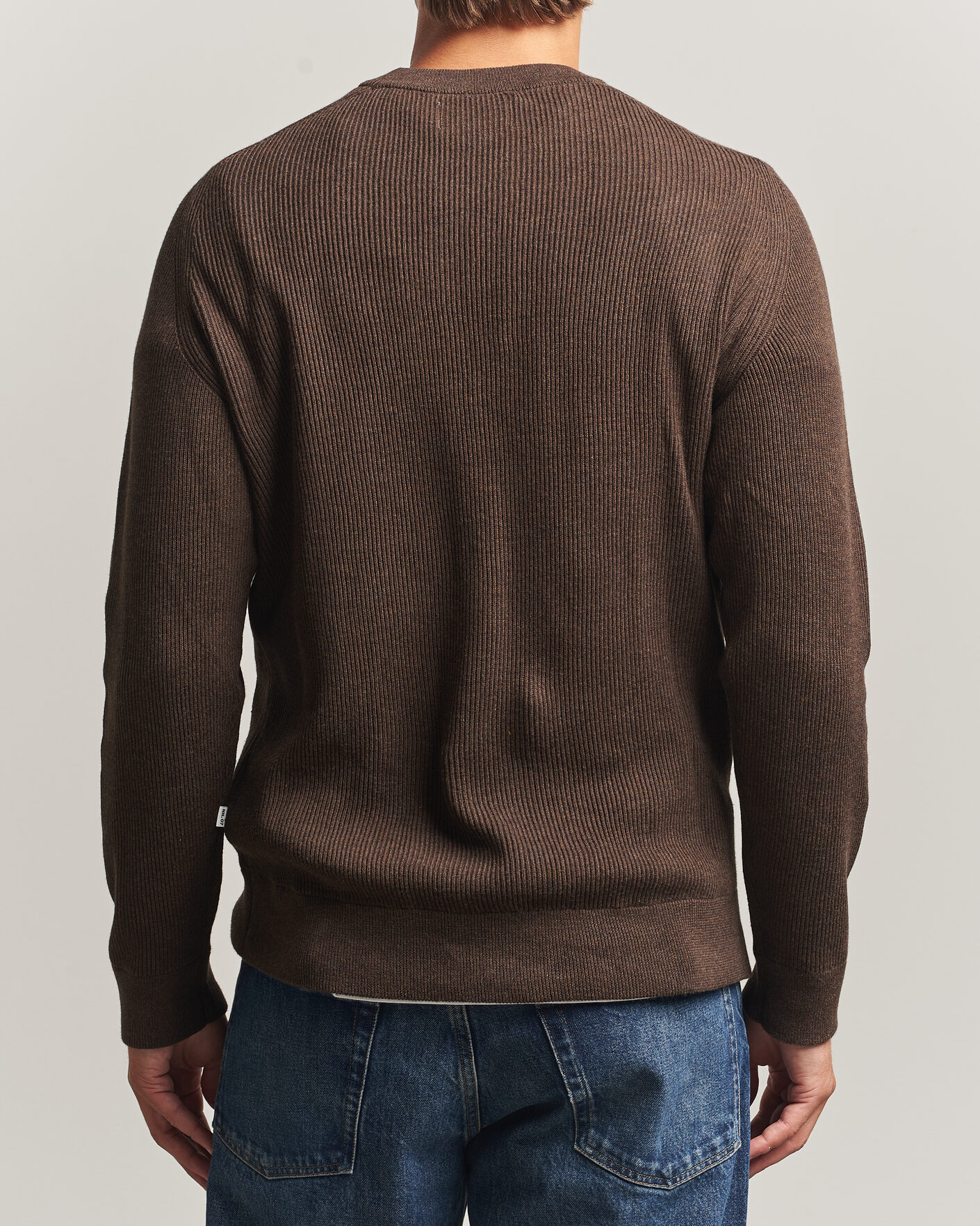 Mies | Puserot | NN07 | Kevin Cotton Knitted Sweater Deep Truffle