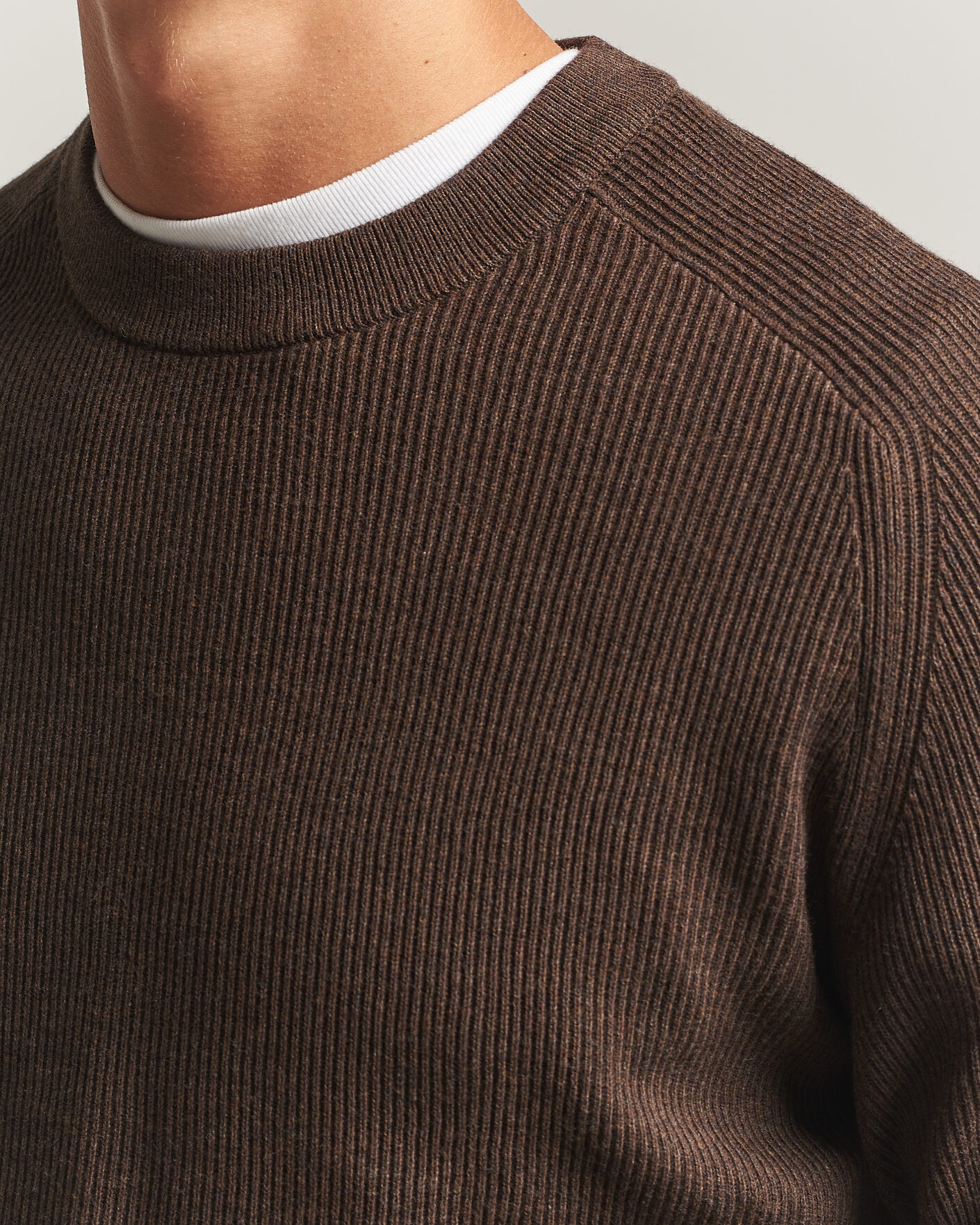 Mies | Puserot | NN07 | Kevin Cotton Knitted Sweater Deep Truffle