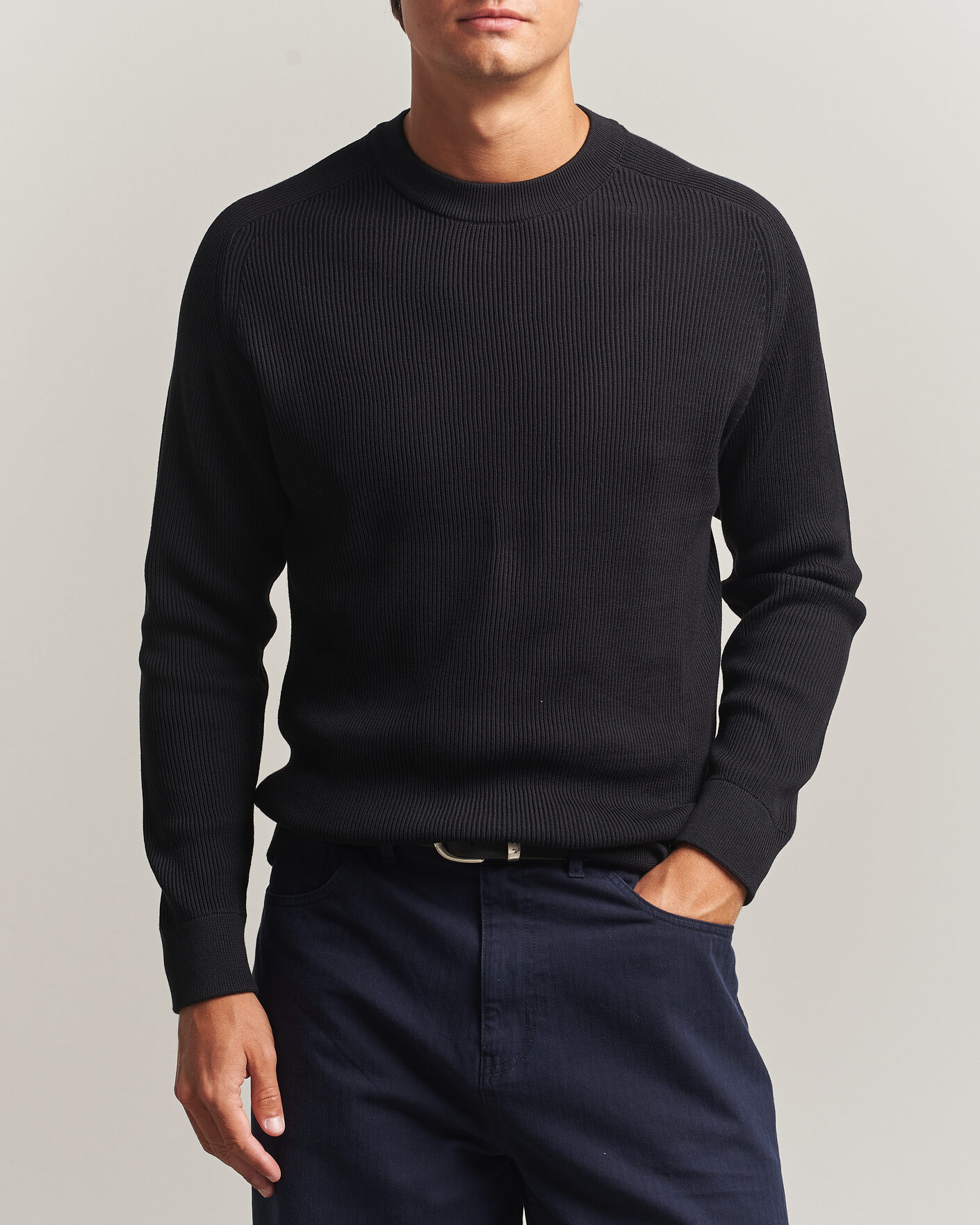 Mies | Puserot | NN07 | Kevin Cotton Knitted Sweater Black