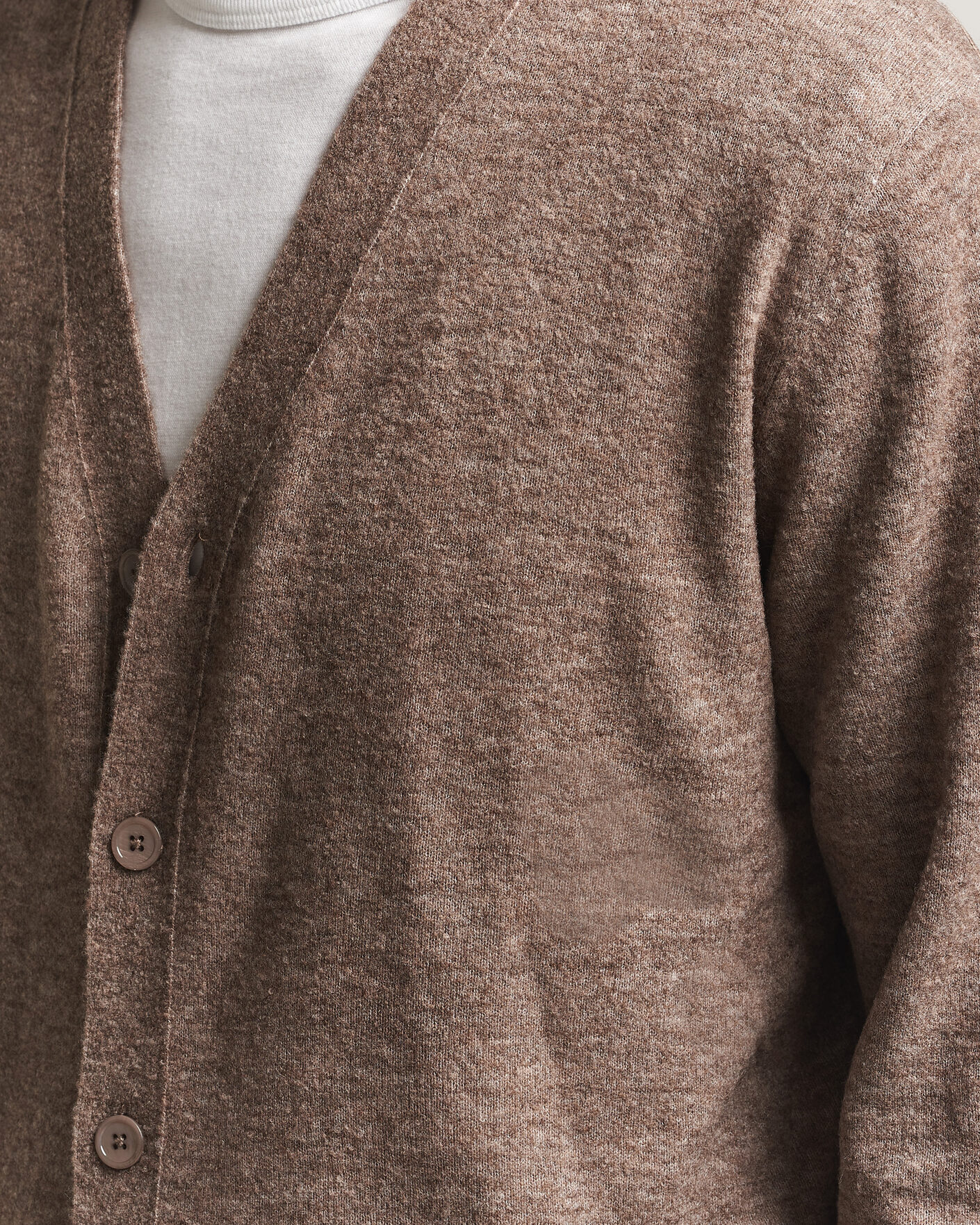 Mies | Puserot | NN07 | Gavin Brushed Wool Knitted Cardigan Desert Clay
