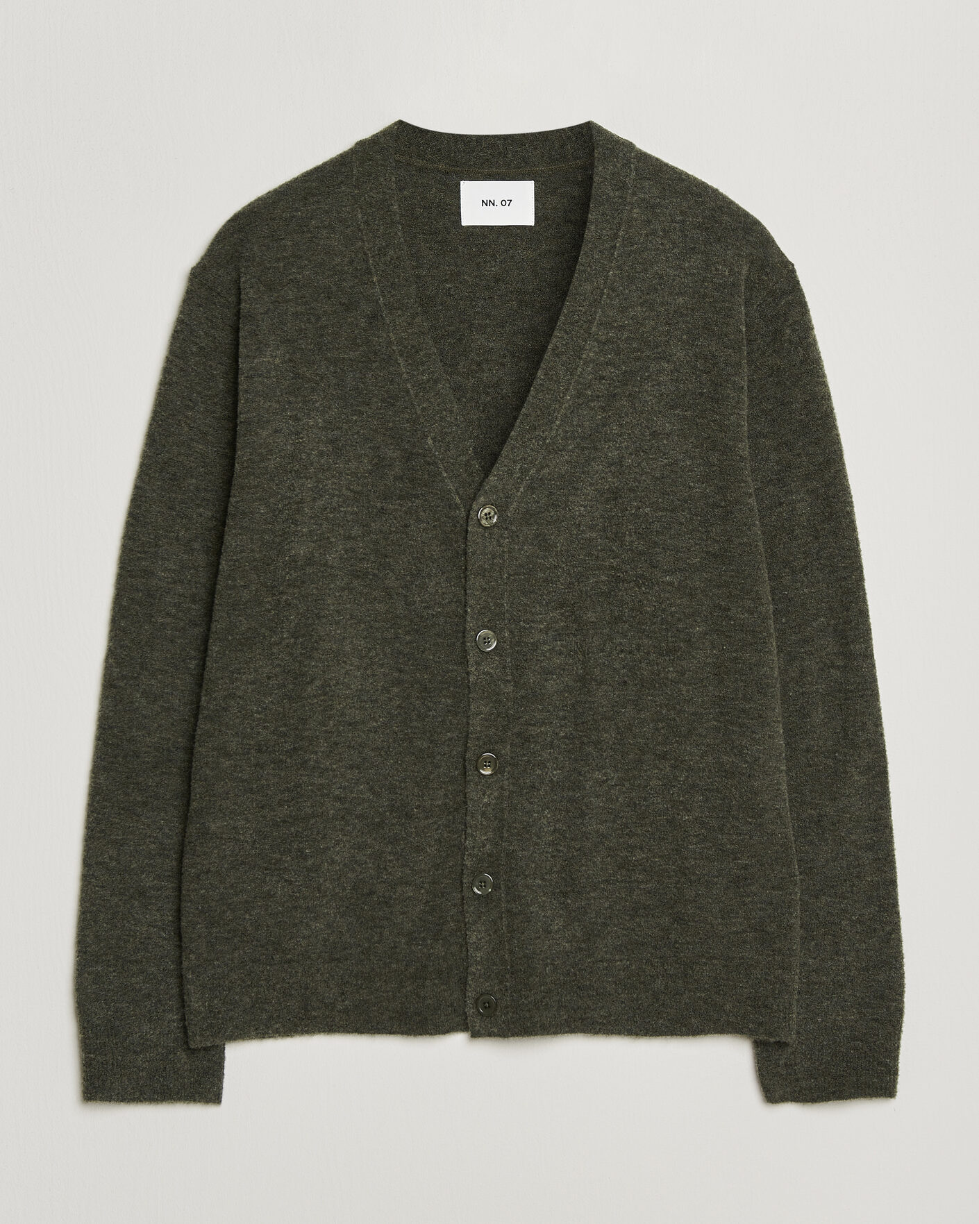 Mies | Puserot | NN07 | Gavin Brushed Wool Knitted Cardigan Dark Army
