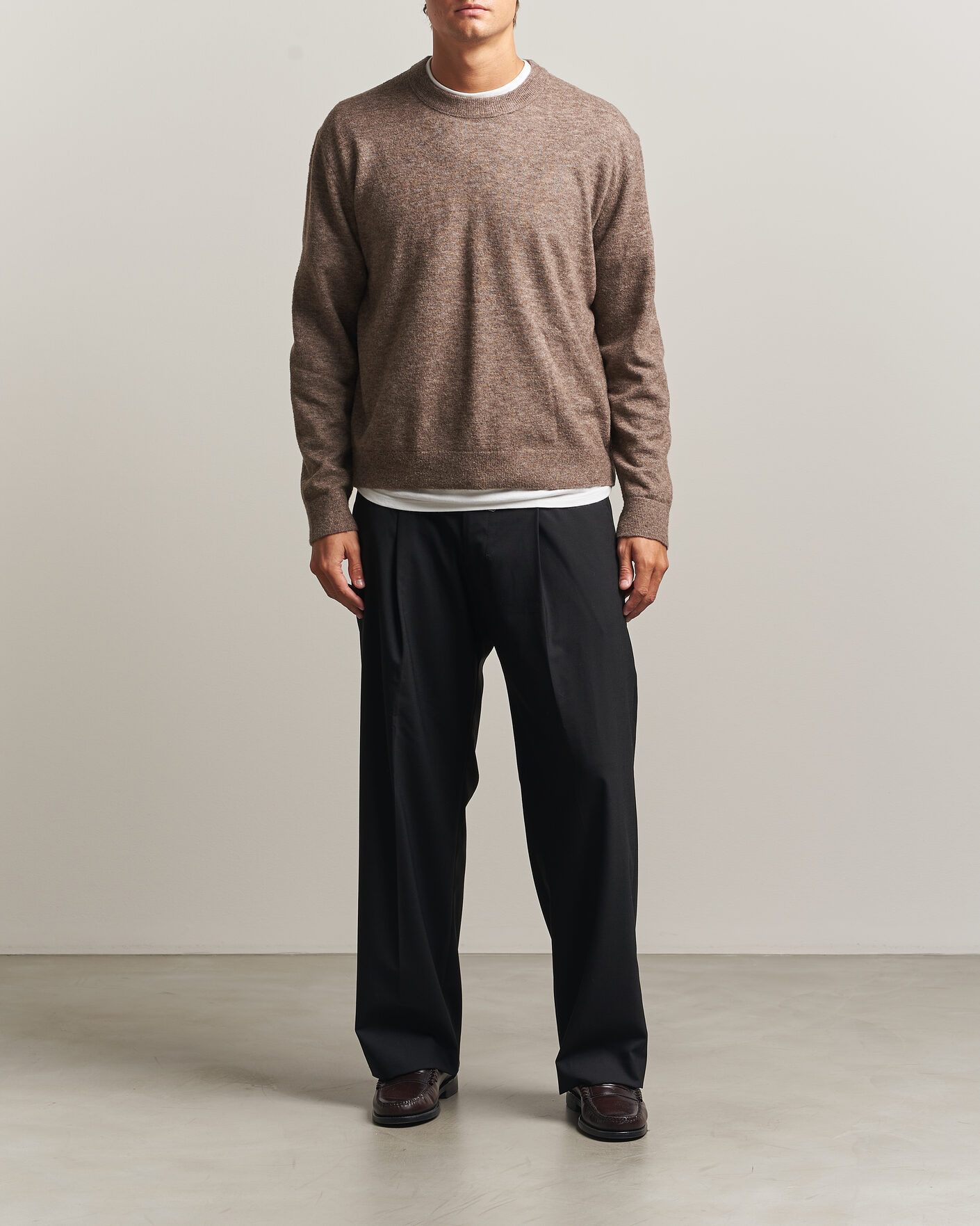 Mies | Puserot | NN07 | Gavin Brushed Wool Knitted Sweater Desert Clay