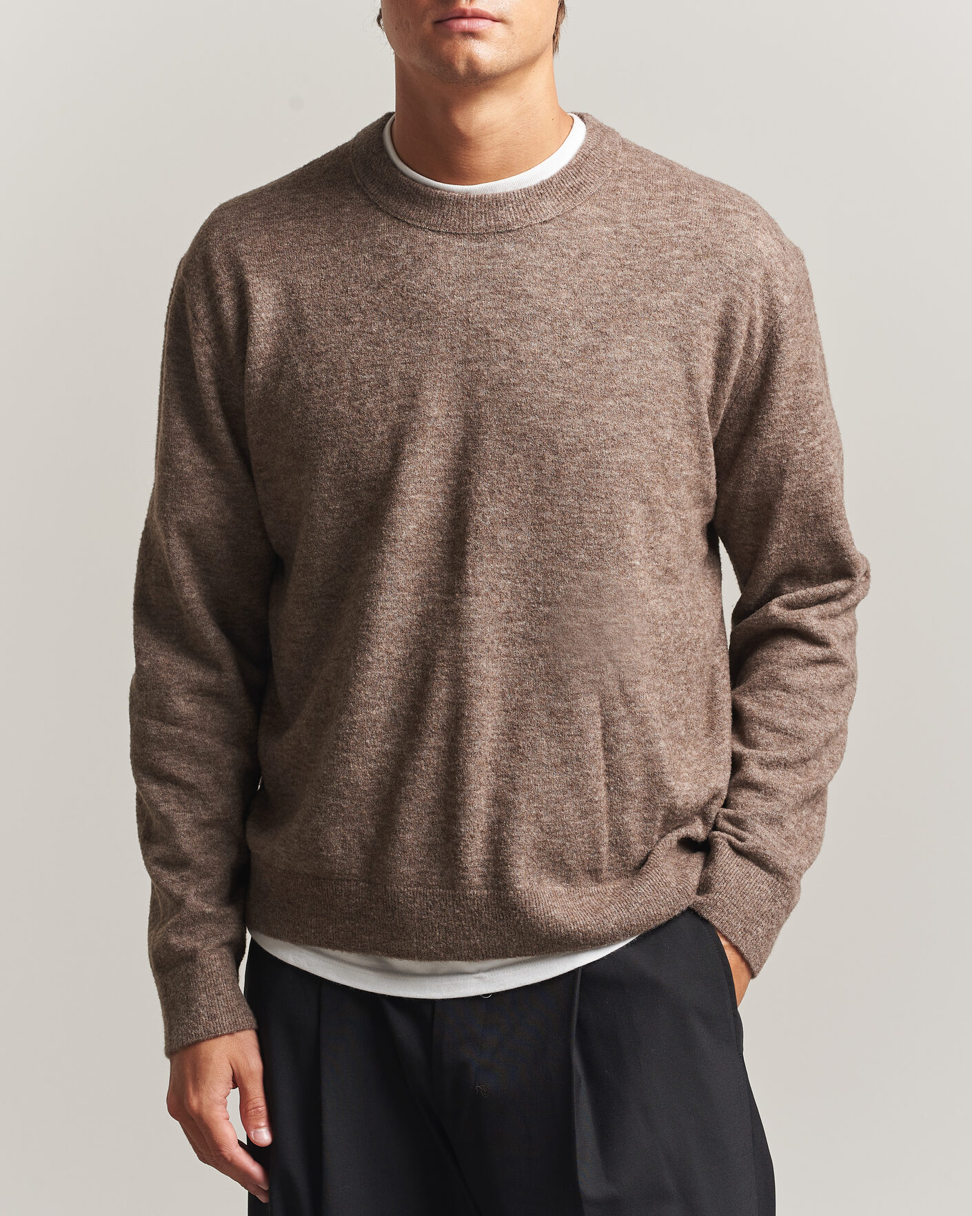 Mies | Puserot | NN07 | Gavin Brushed Wool Knitted Sweater Desert Clay