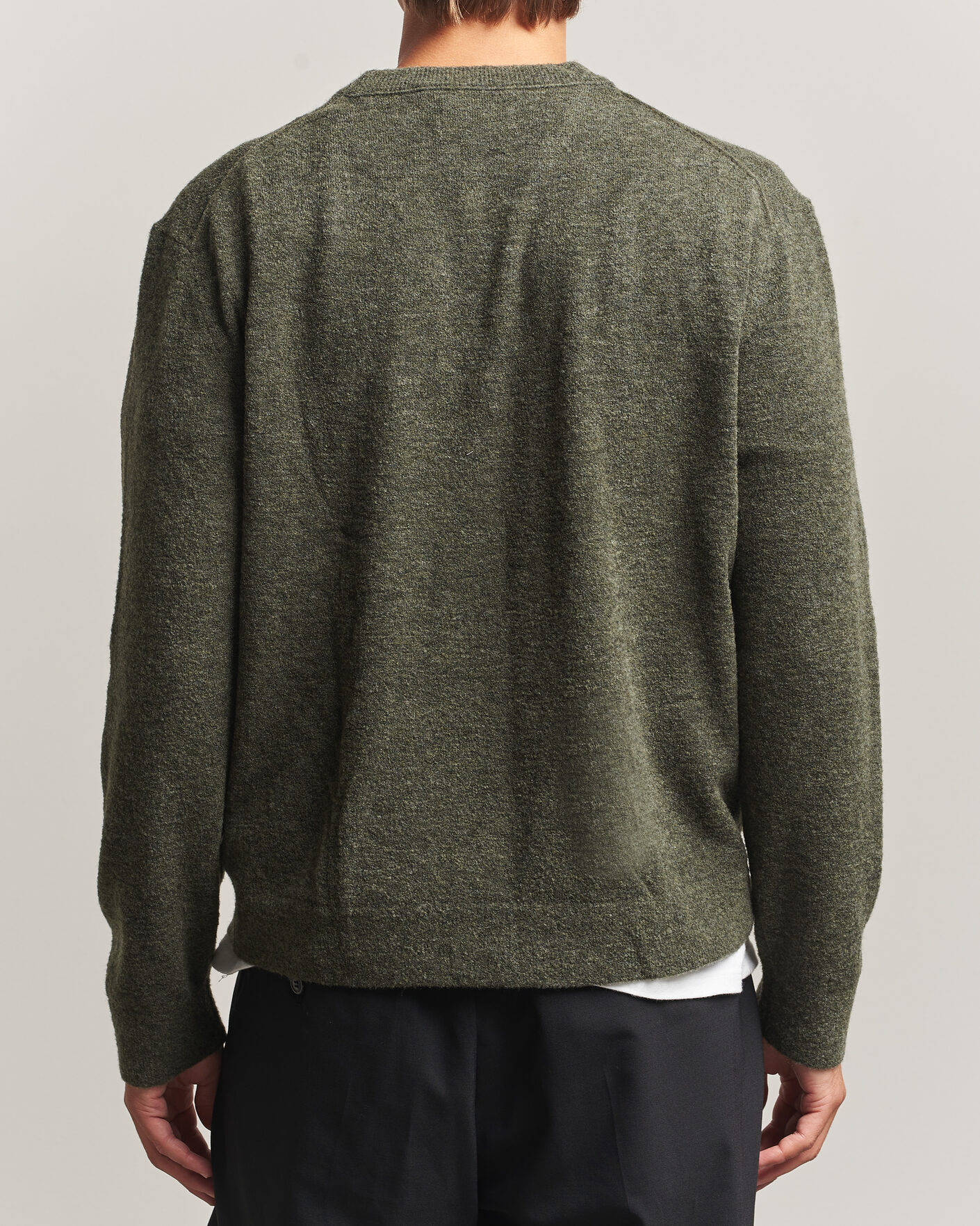 Mies | Puserot | NN07 | Gavin Brushed Wool Knitted Sweater Dark Army