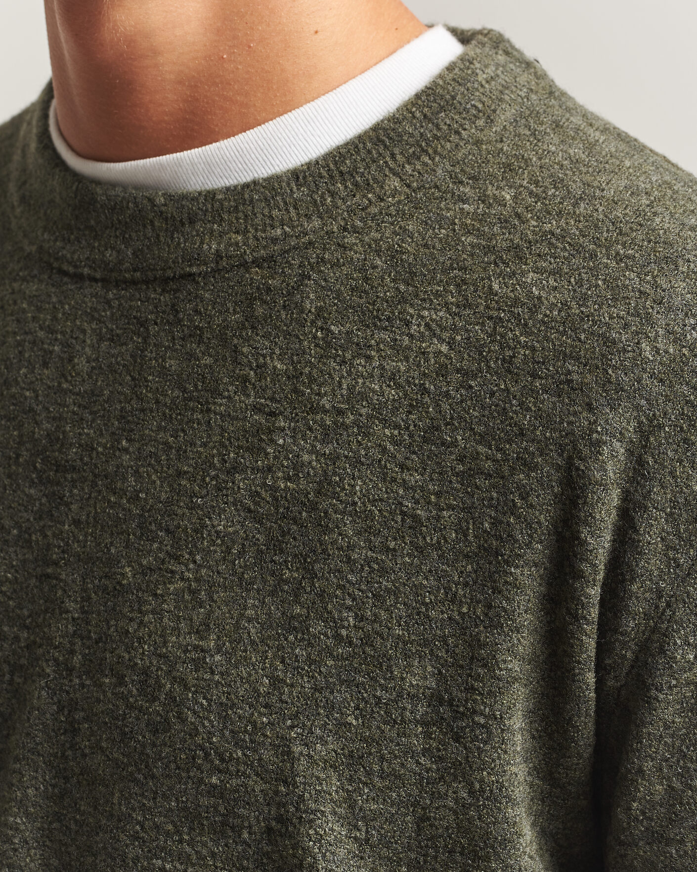Mies | Puserot | NN07 | Gavin Brushed Wool Knitted Sweater Dark Army