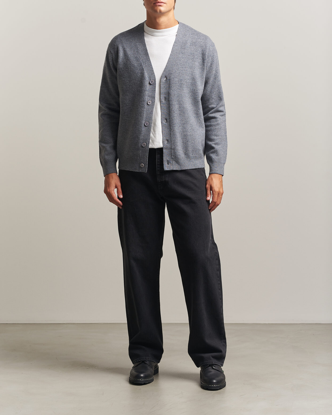 Mies | Puserot | NN07 | Jasper Wool Knitted Cardigan Grey Melange